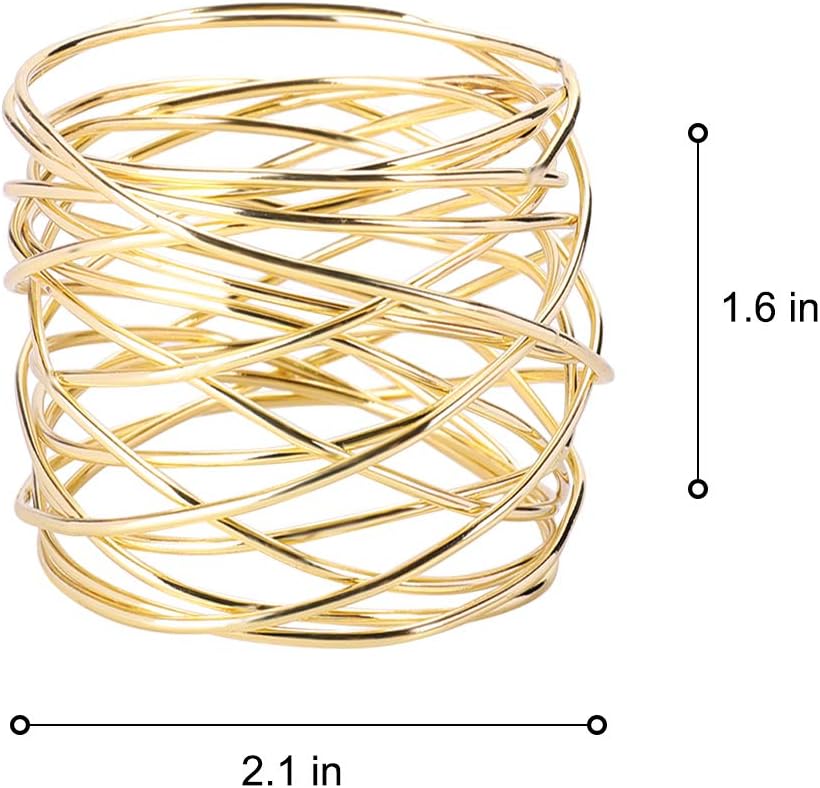 Accmor Metal Gold Napkin Rings Set of 6