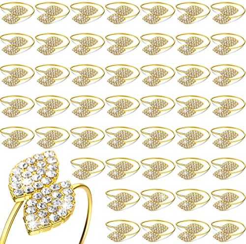 100-Piece Metal Napkin Rings with Rhinestone Design