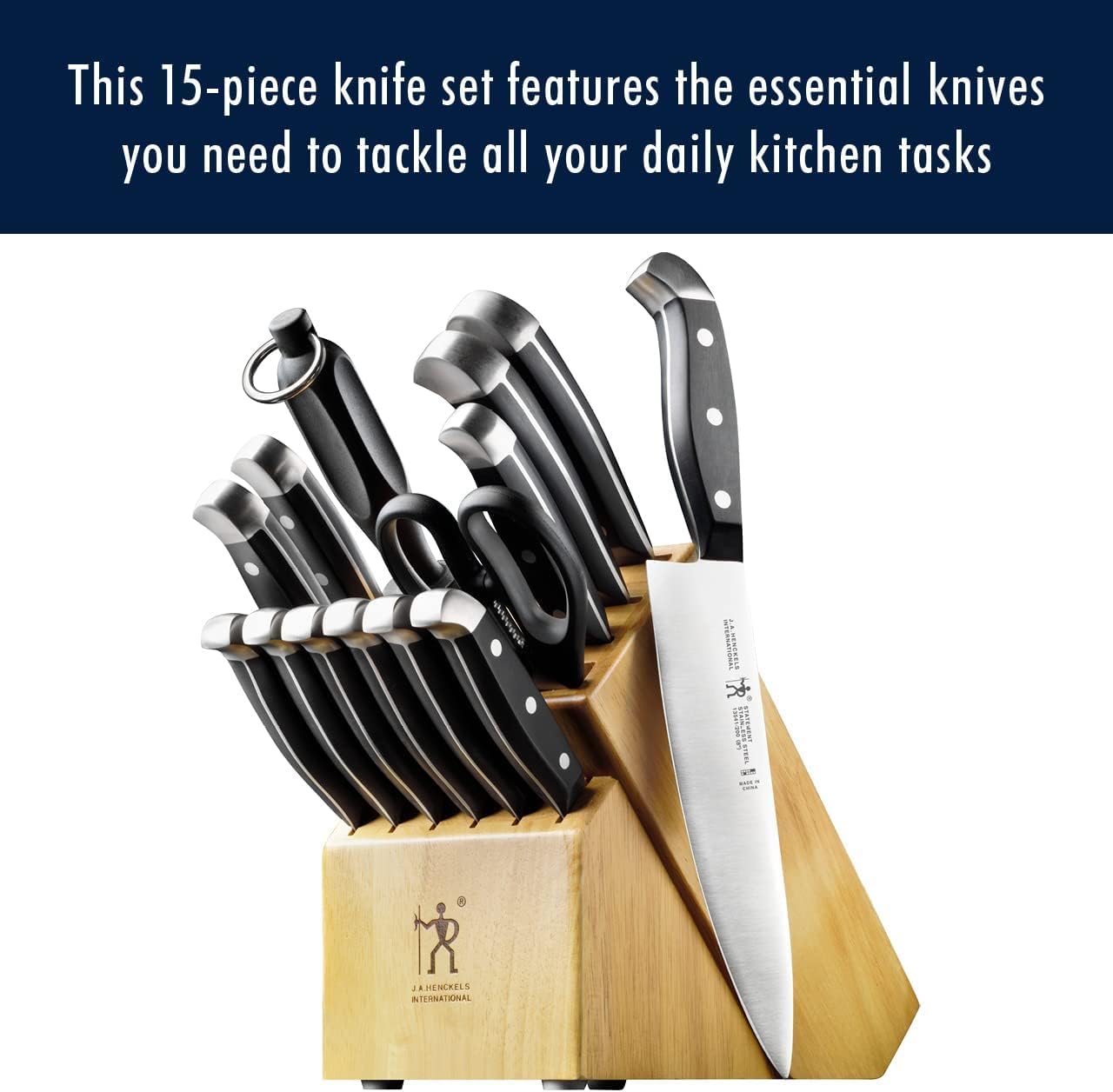 HENCKELS Premium 15-Piece Knife Set with Professionals Choice