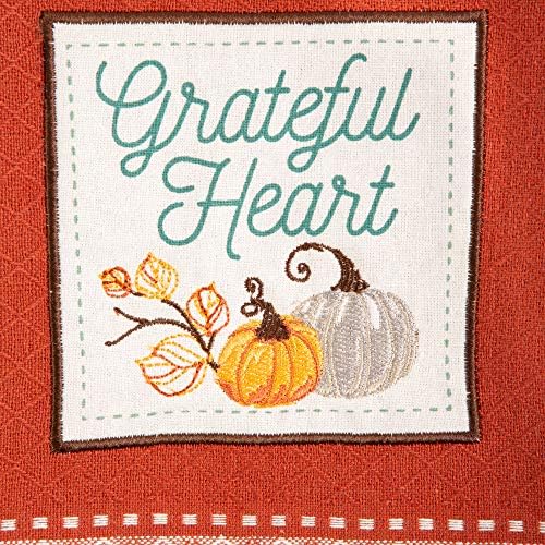 Grateful Thanksgiving Fall Kitchen Towels 18x28 Set