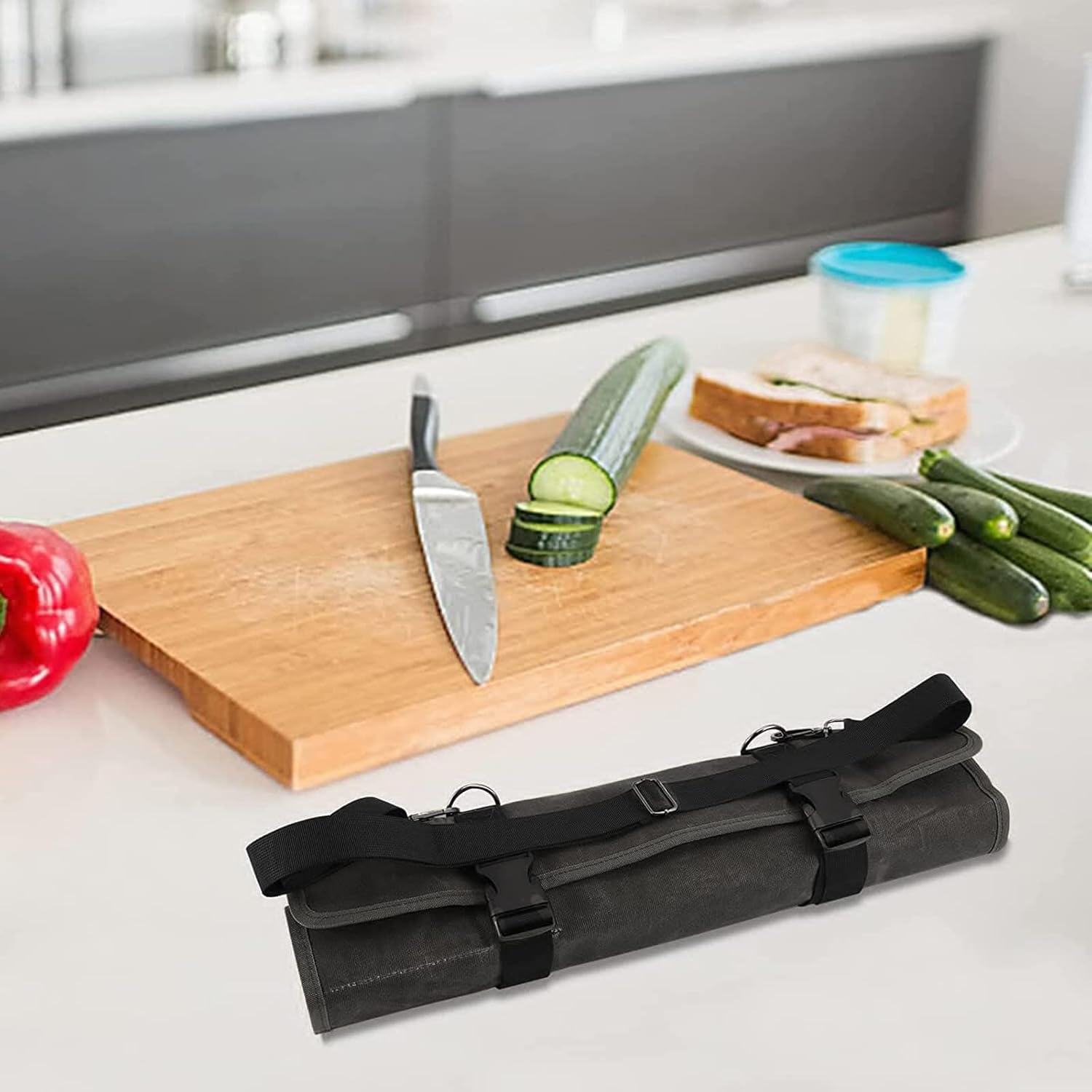 HERSENT Chefs Knife Roll Bag with 10 Slots