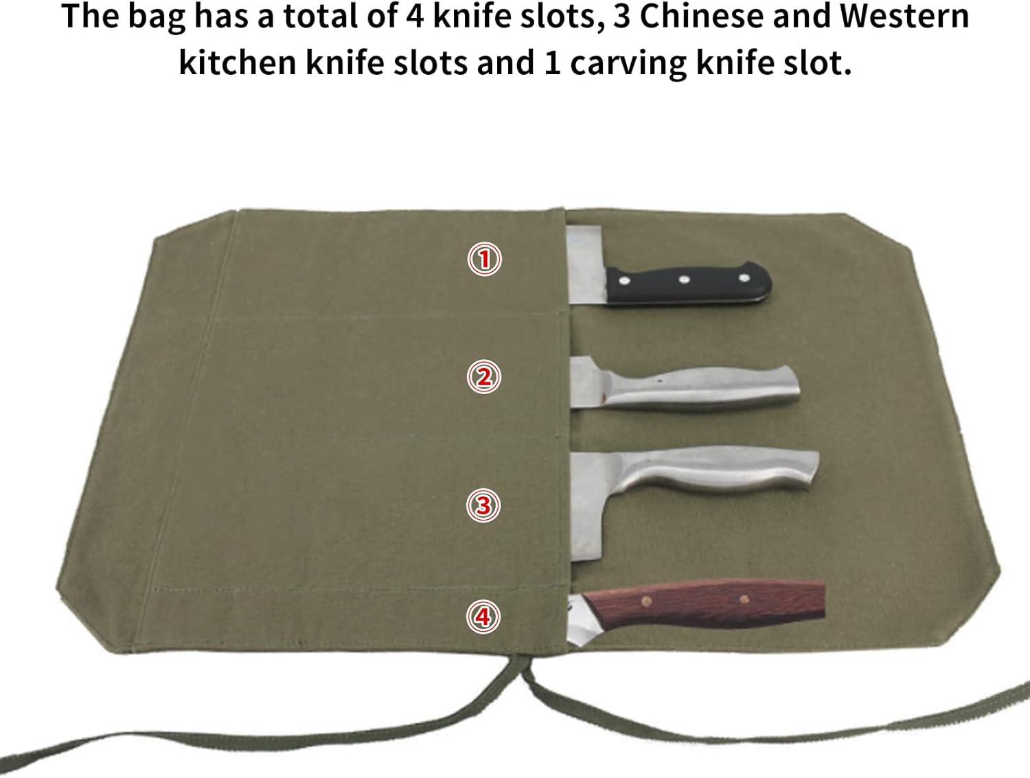 Equulup 4-Slot Knife Roll Bag