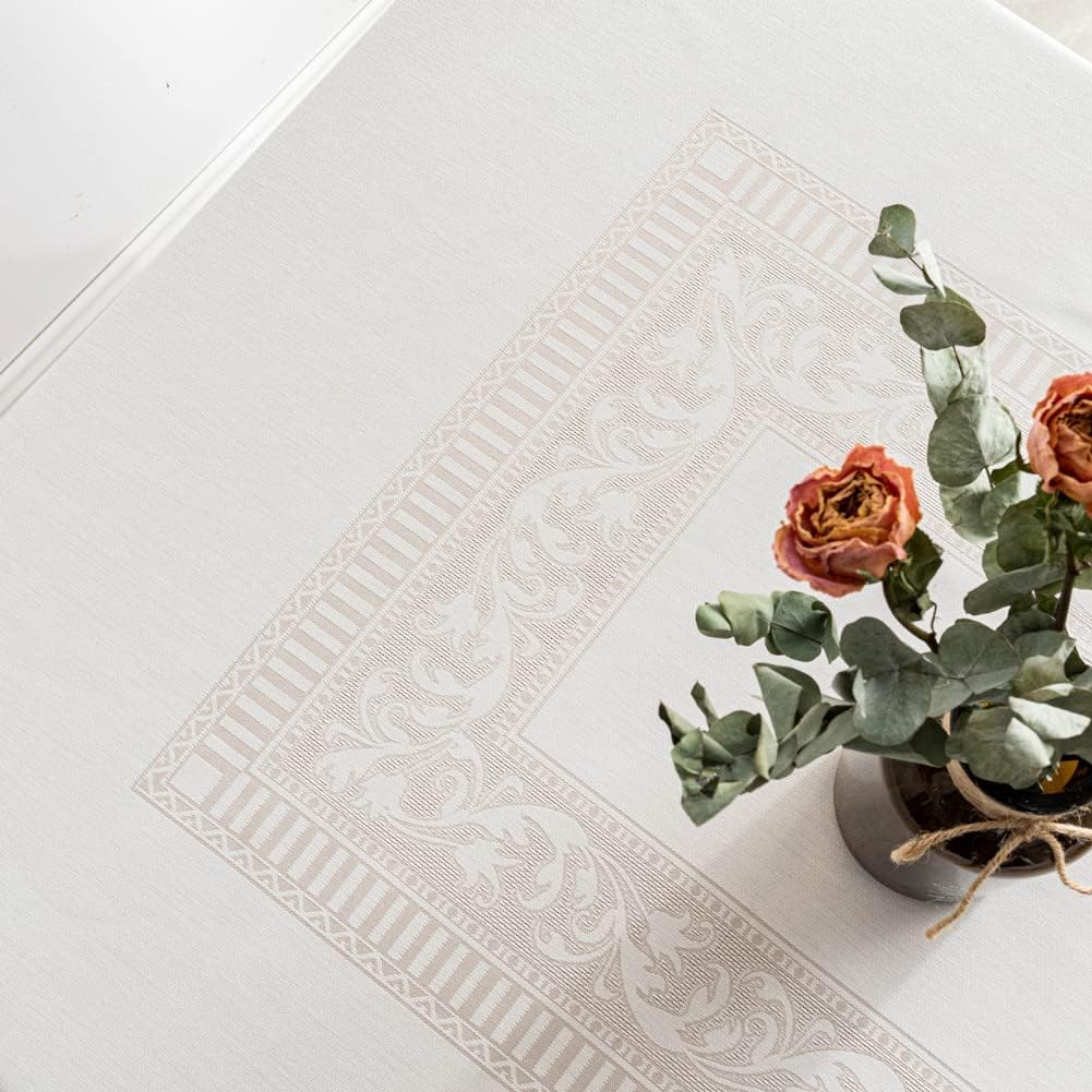 Hi-End Taupe Tablecloth for Lifestyle - 60x102 Inch waterproof Durable