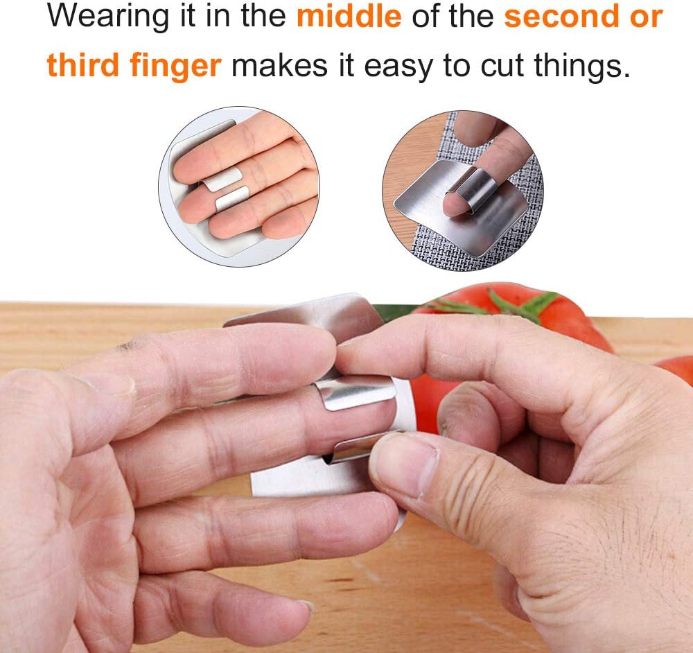 2-Piece Stainless Steel Finger Guards for Safety in the Kitchen