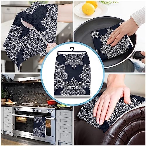 Abstract Mandala Kitchen Towels Super Soft Microfiber Quick Dry Durable Dishcloth Set