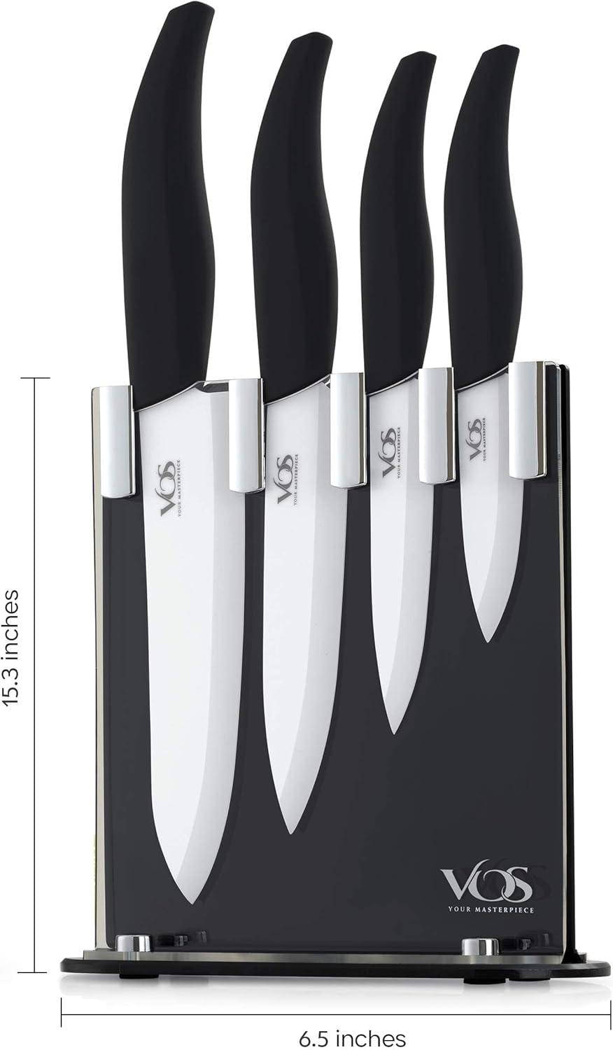 Vos Ceramic 4-Piece Knife Set - Premium Sharp Durable Elegant