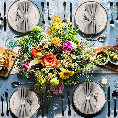 Elegant 12-Piece Silver Napkin Rings Set for Table Setting