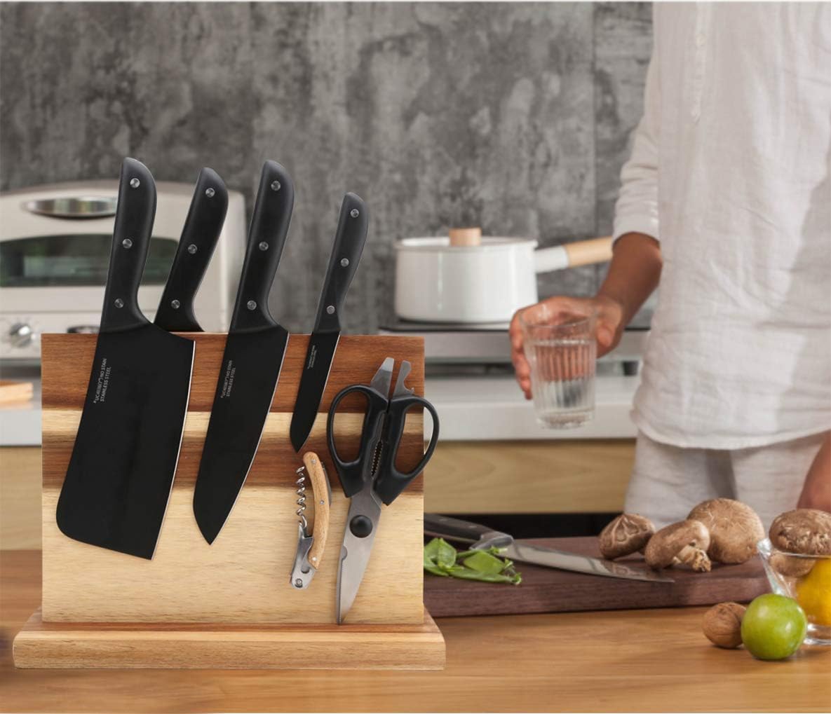 Resafy Magnetic Knife Block Acacia Wood
