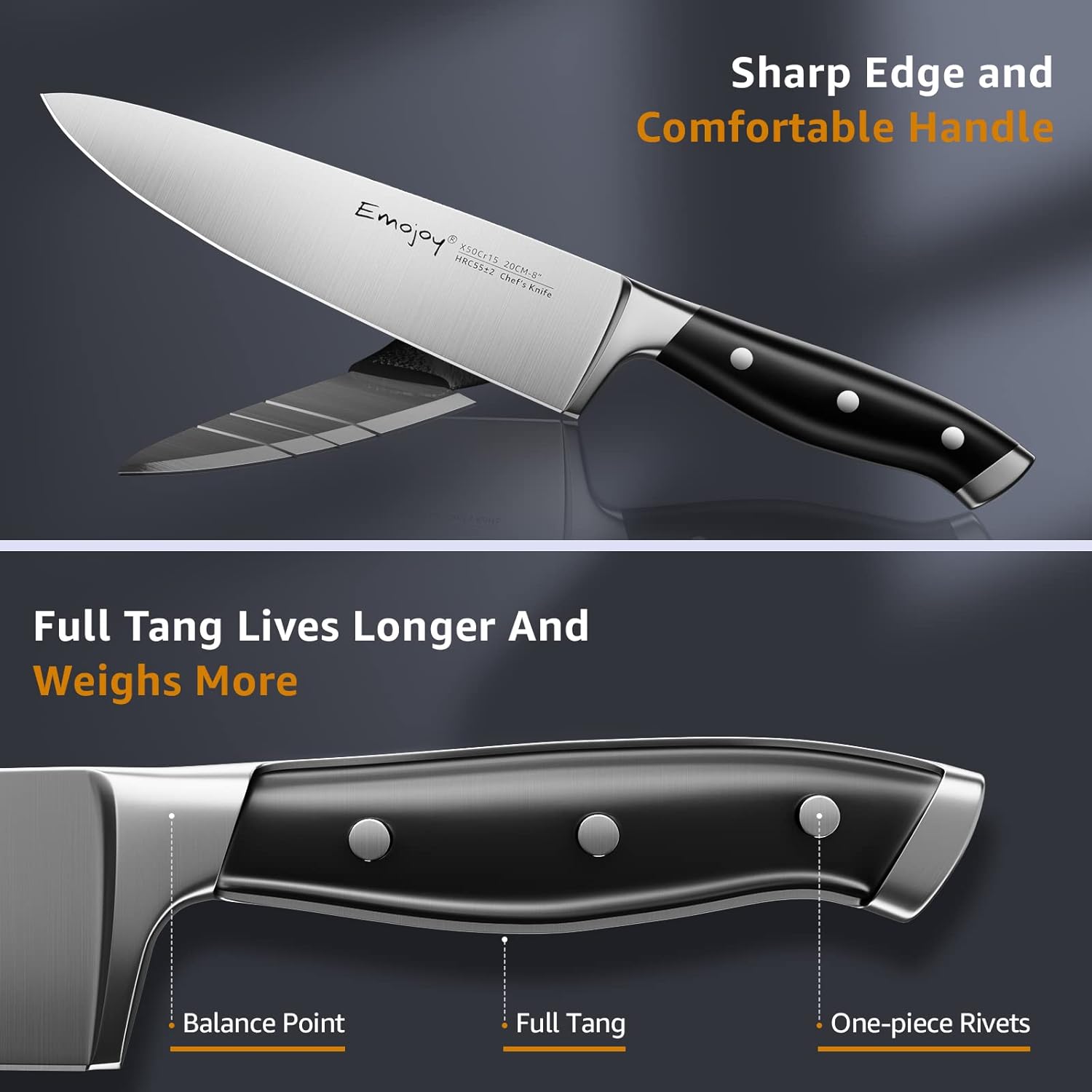 Manual 18-Piece German Stainless Steel Knife Set