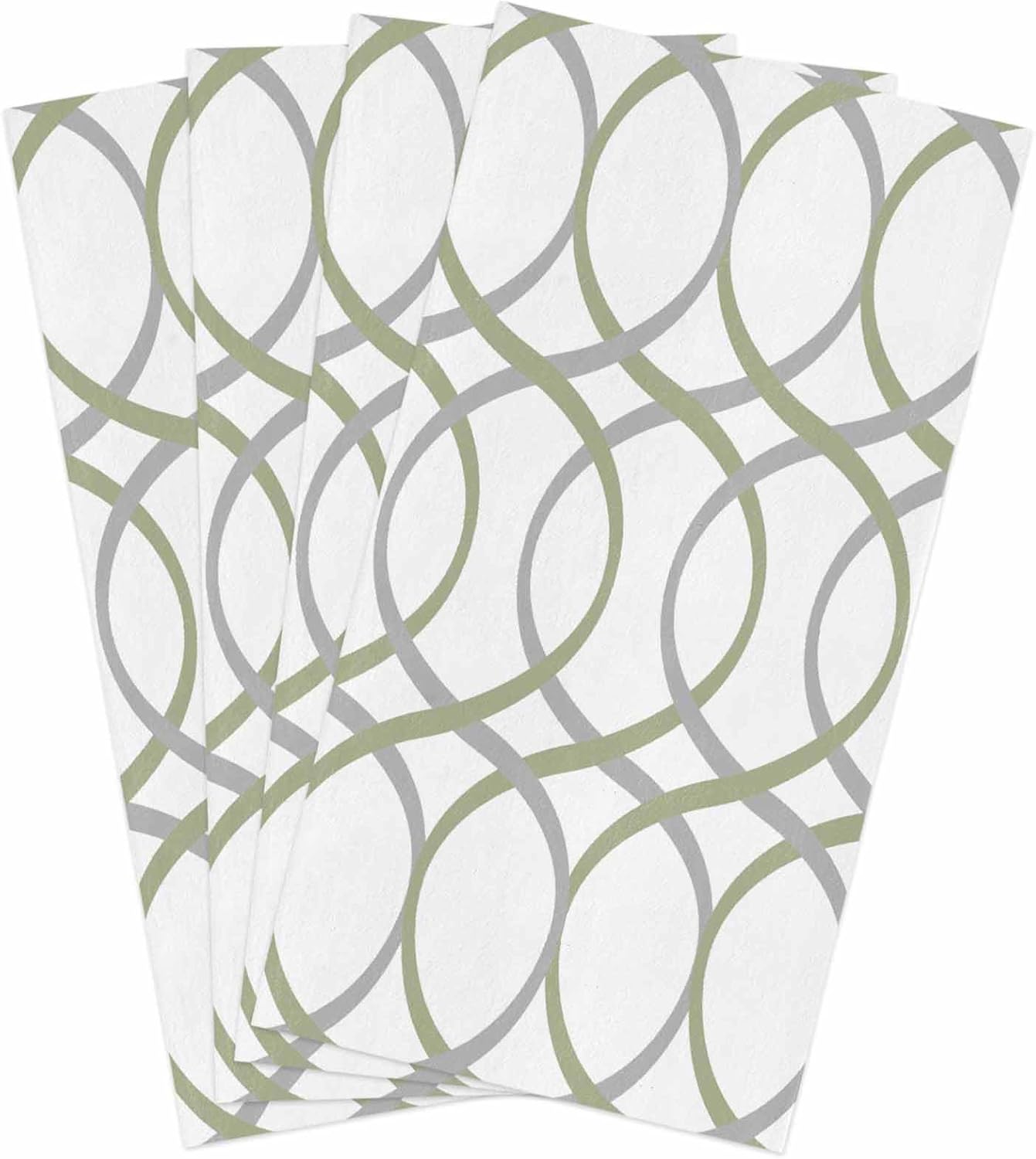 Sage Green Stripes Kitchen Towels