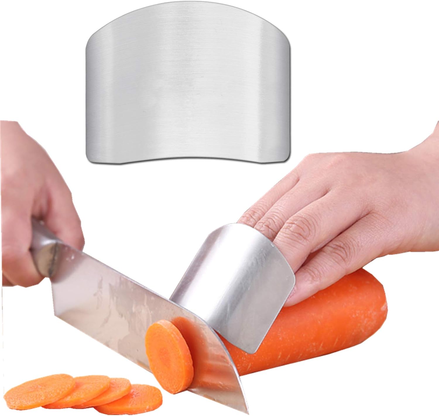 Safety-First Stainless Steel Finger Guards for Kitchen Use