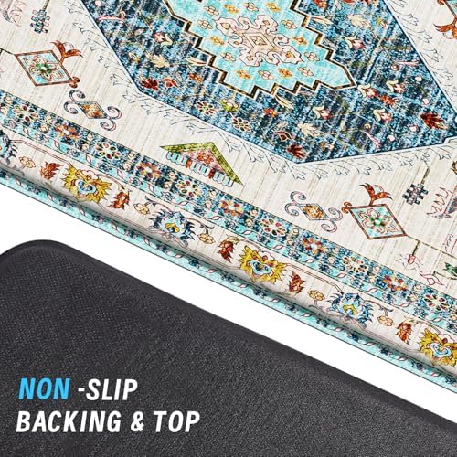 HappyTrends Boho Kitchen Mat Non-Slip Water-Resistant