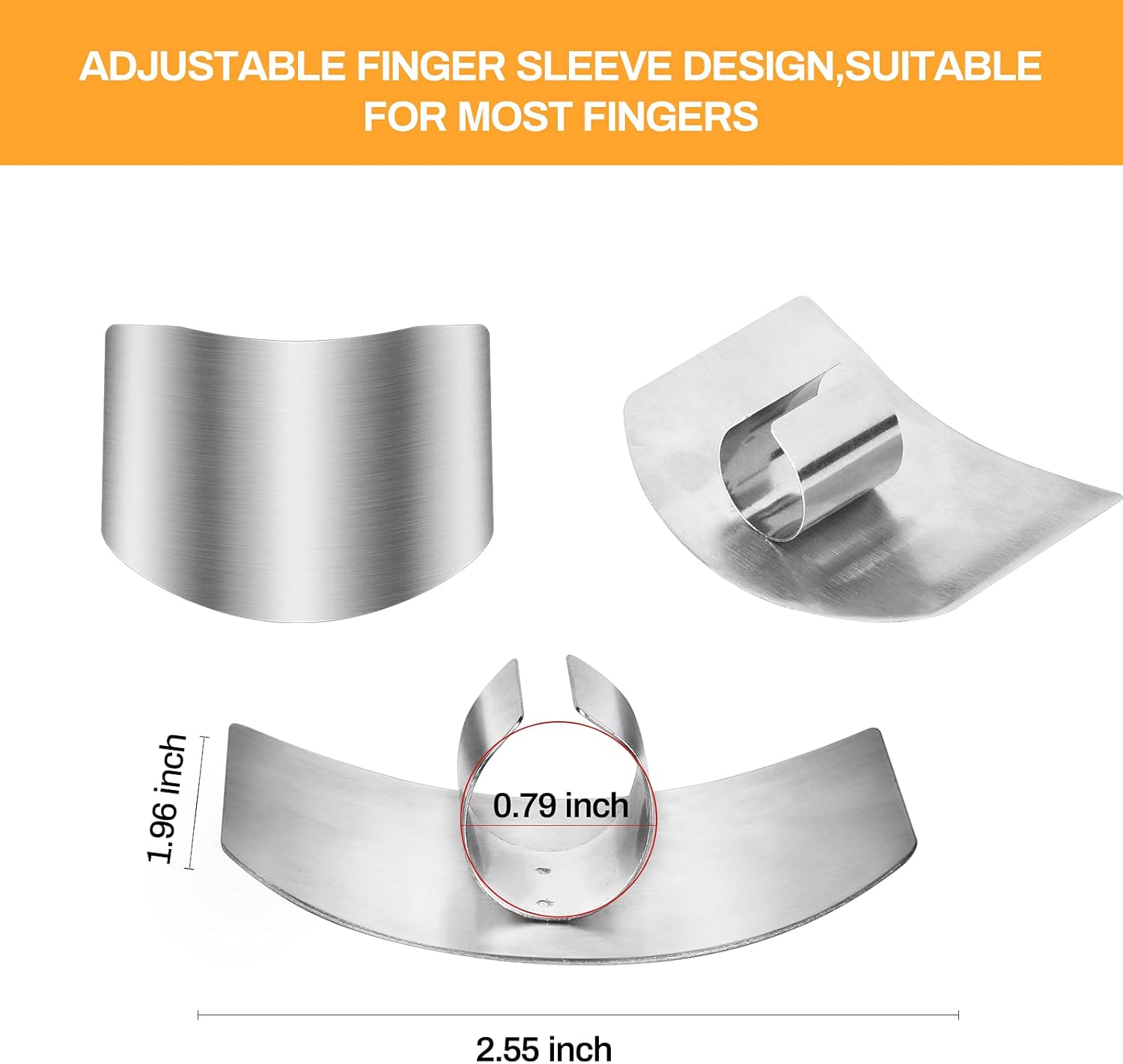 Stainless Steel Finger Guards Safety knives Durable Kitchen Protectors 4-Piece Set