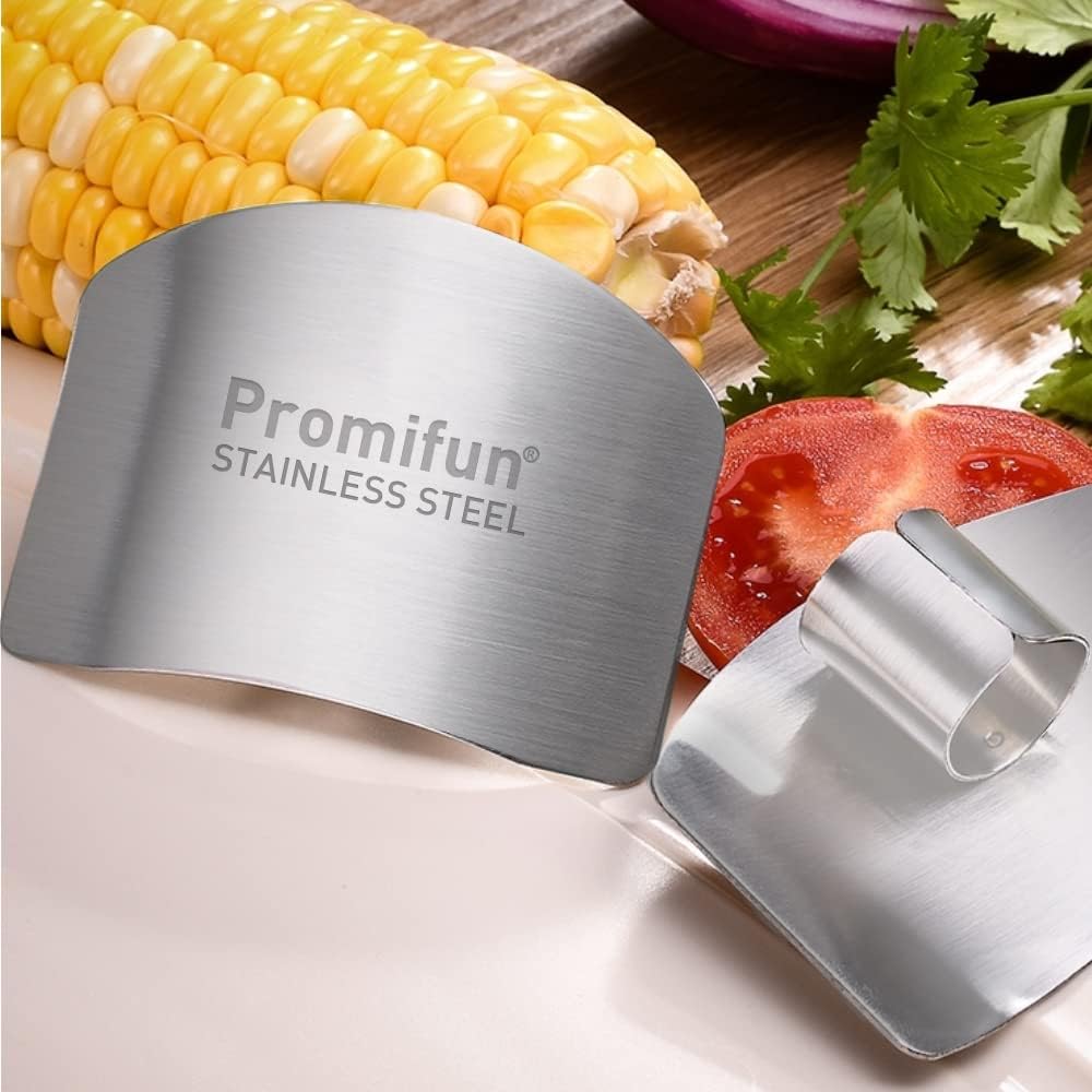 Stainless Steel Finger Guards - 4-Piece Set for Kitchen Use
