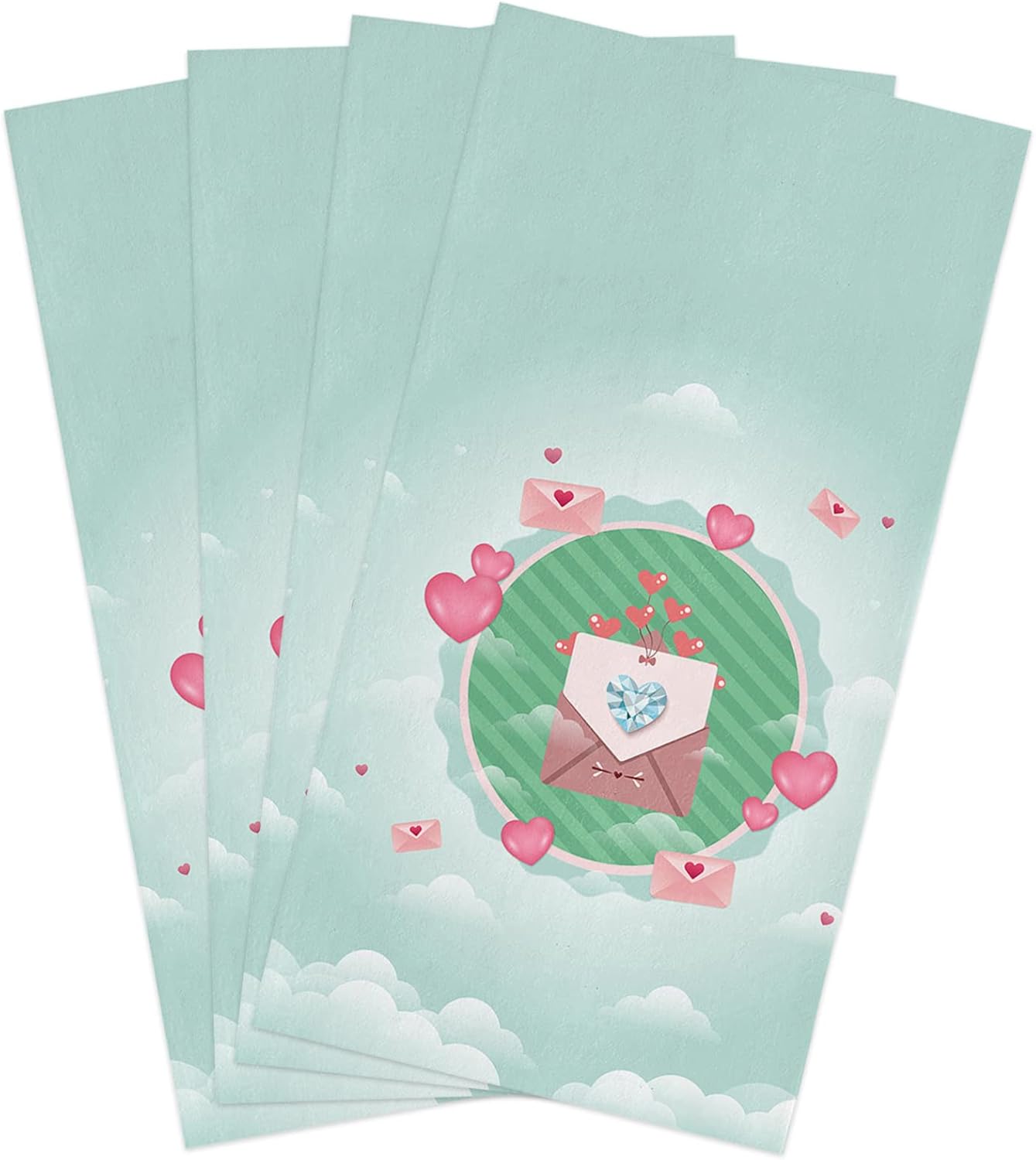 ZOE GARDEN Valentines Absorbent Microfiber Kitchen Towels