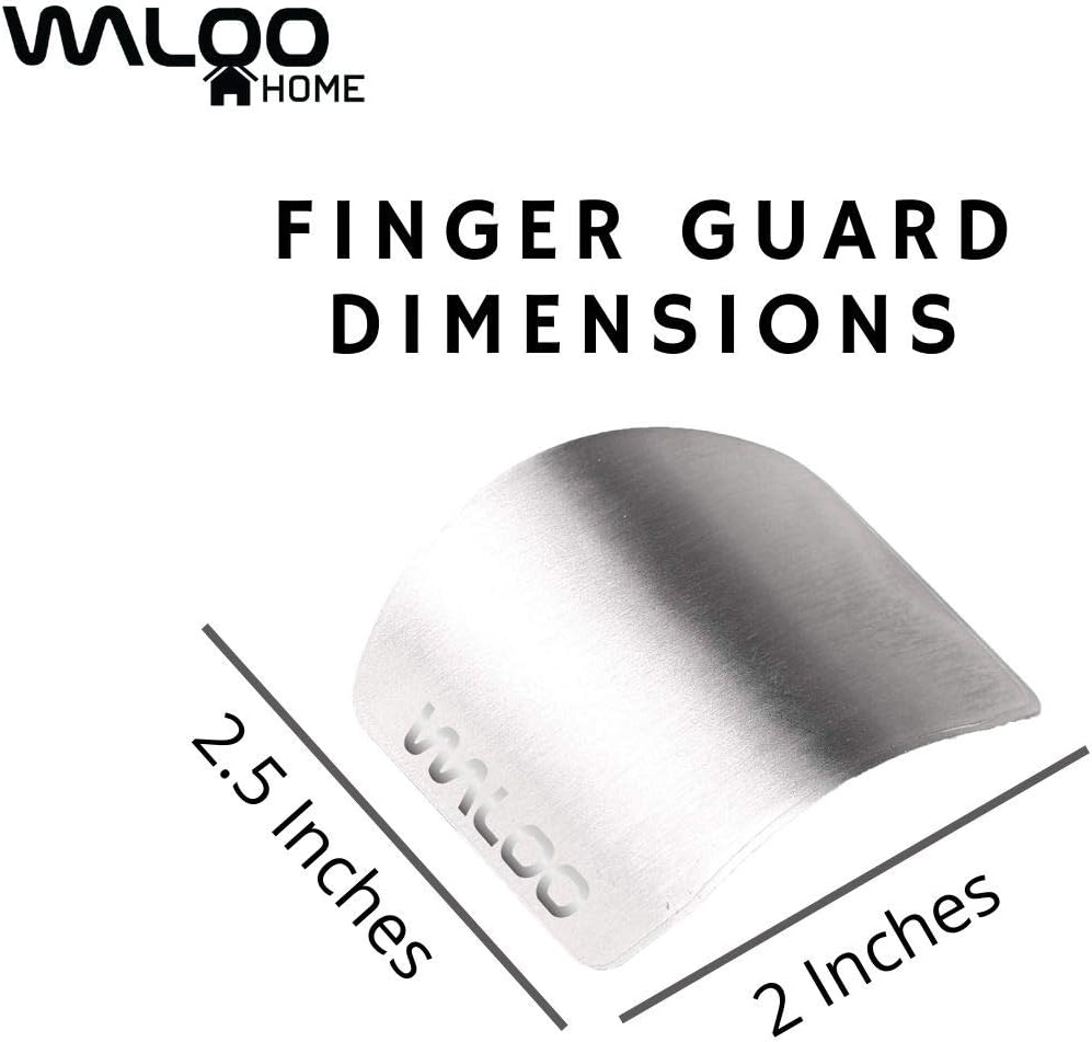WALOO Stainless Steel Finger Guard 2 Pack Silver 1