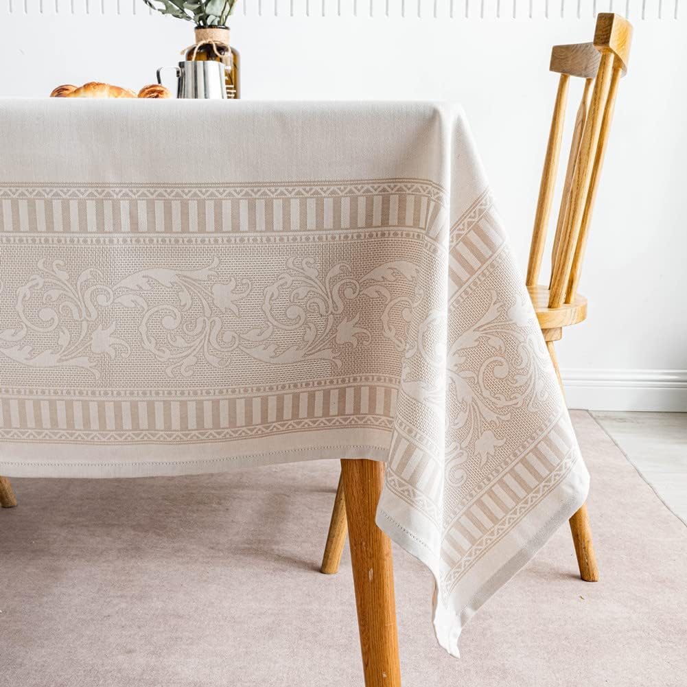 Hi-End Taupe Tablecloth for Lifestyle - 60x102 Inch waterproof Durable