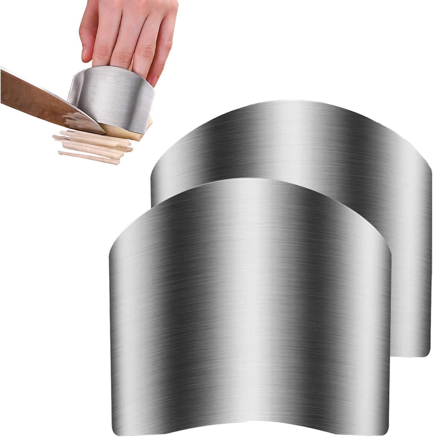 2-Piece Stainless Steel Finger Guards Durable Kitchen Tool for Safe Cooking