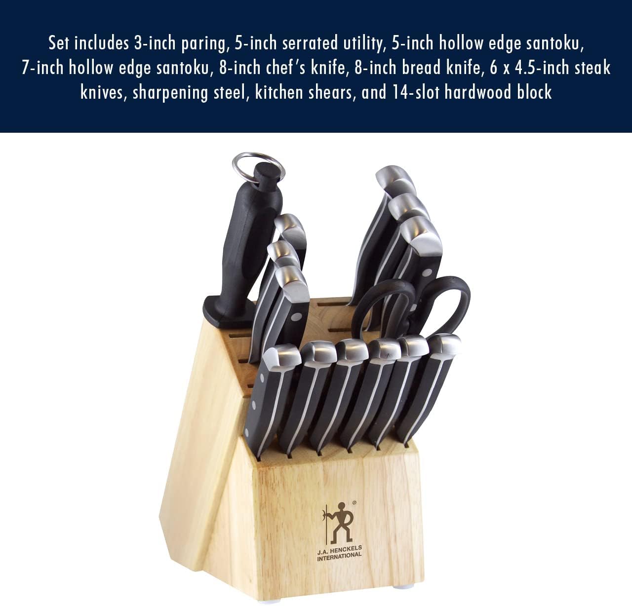 HENCKELS Premium 15-Piece Knife Set with Professionals Choice