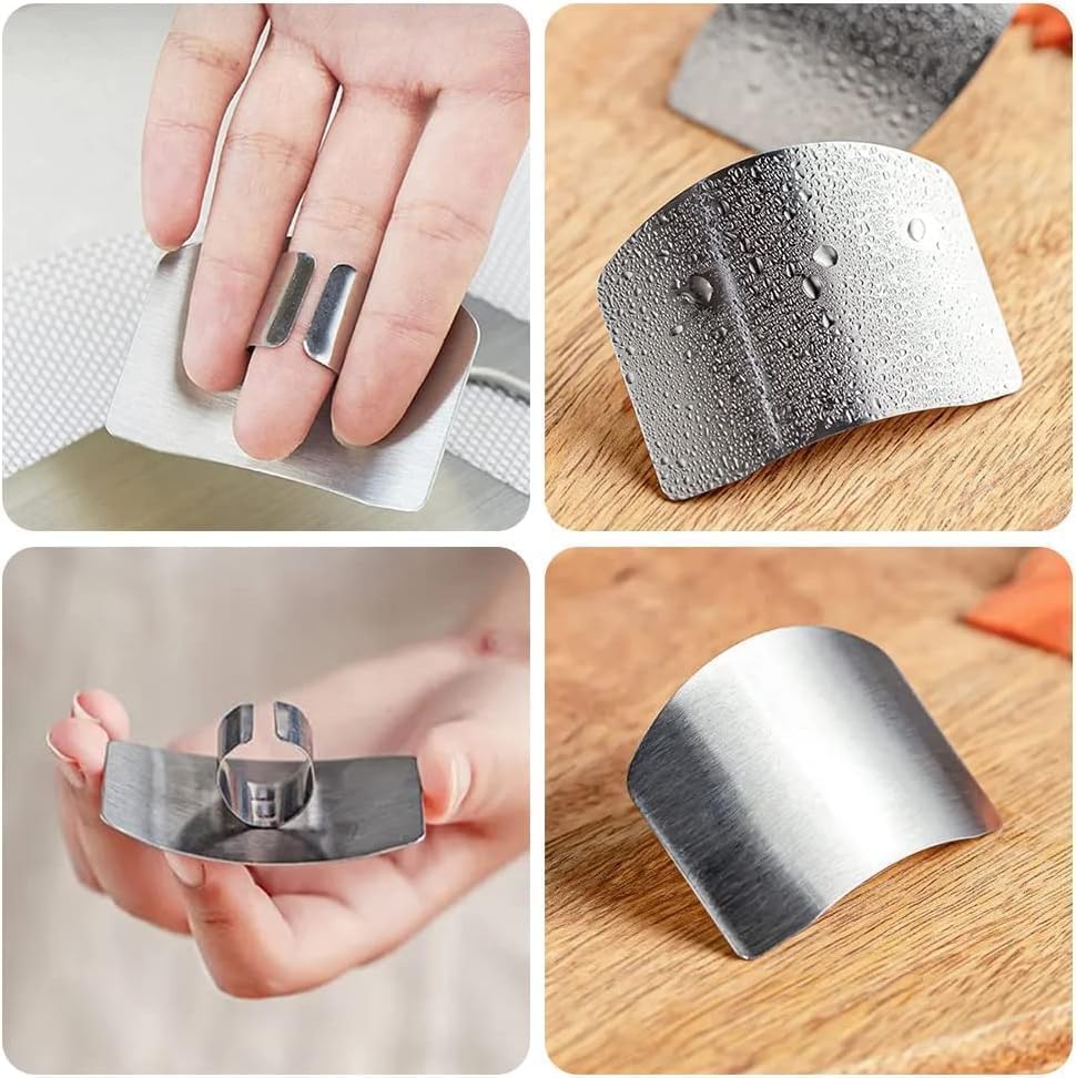 BINGONE 5 PCS Stainless Steel Finger Guard for Cutting Food