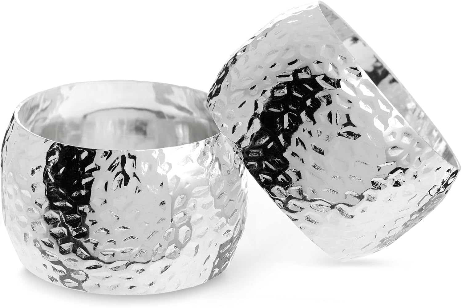 12-Piece Silver Napkin Rings for Weddings Parties