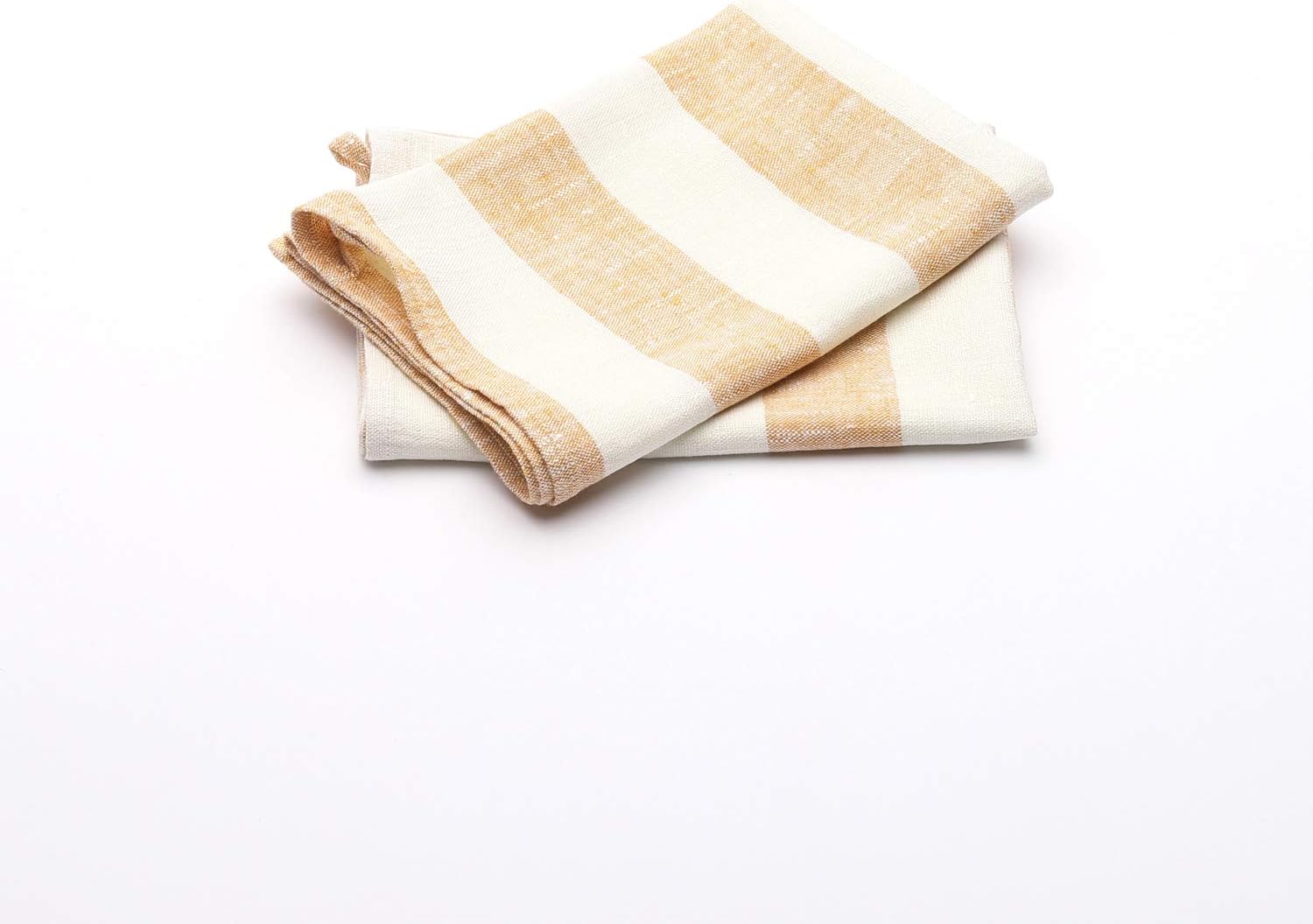 Set of 2 18x26 Gold Linen Tea Towels Machine Washable Absorbent