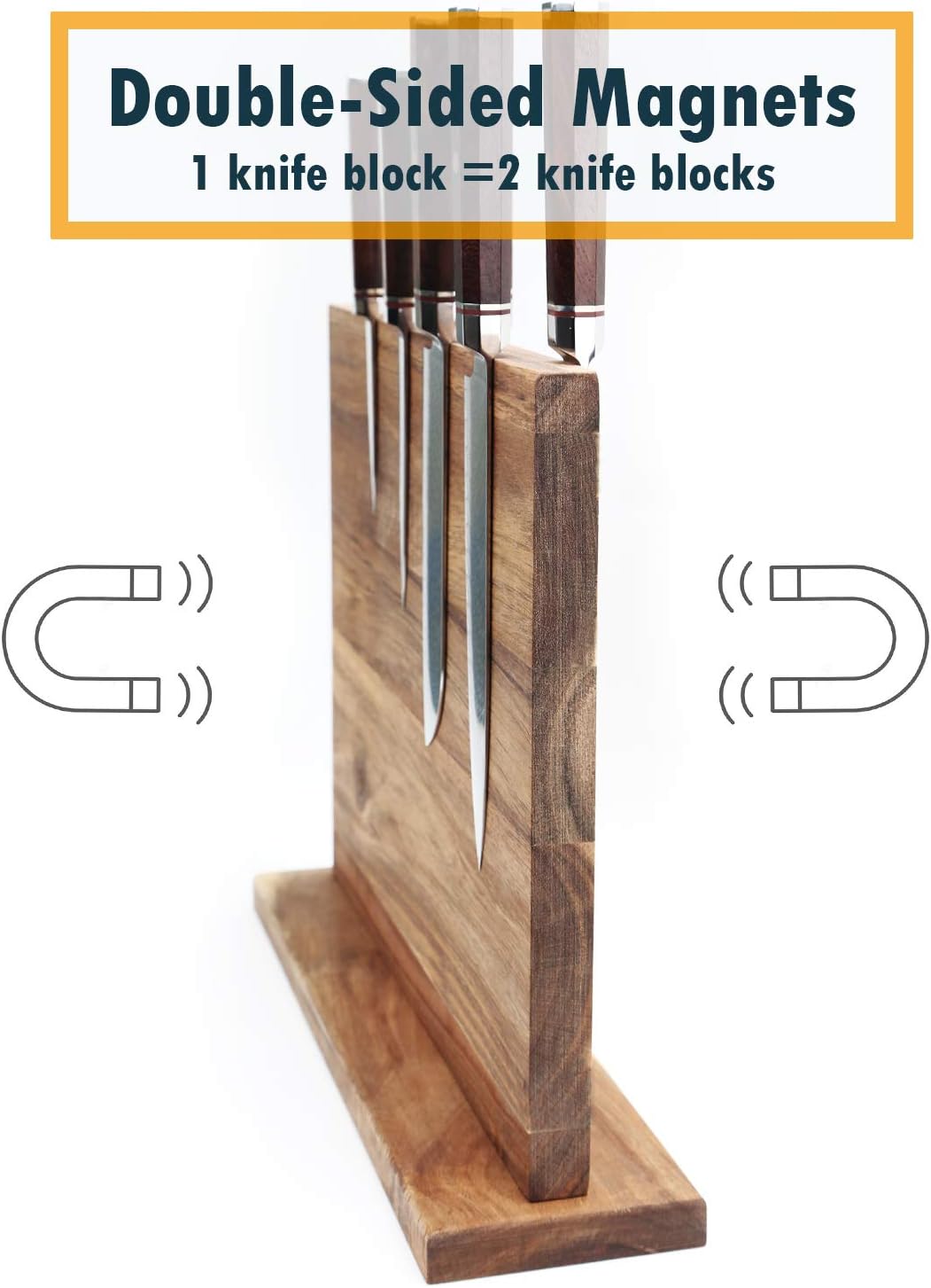 Resafy Magnetic Knife Block Acacia Wood