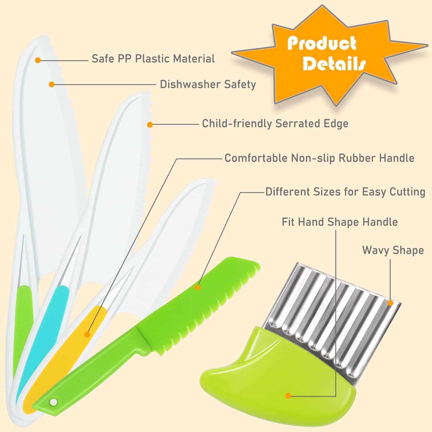 5-in-1 Safe Knives Set for Kids