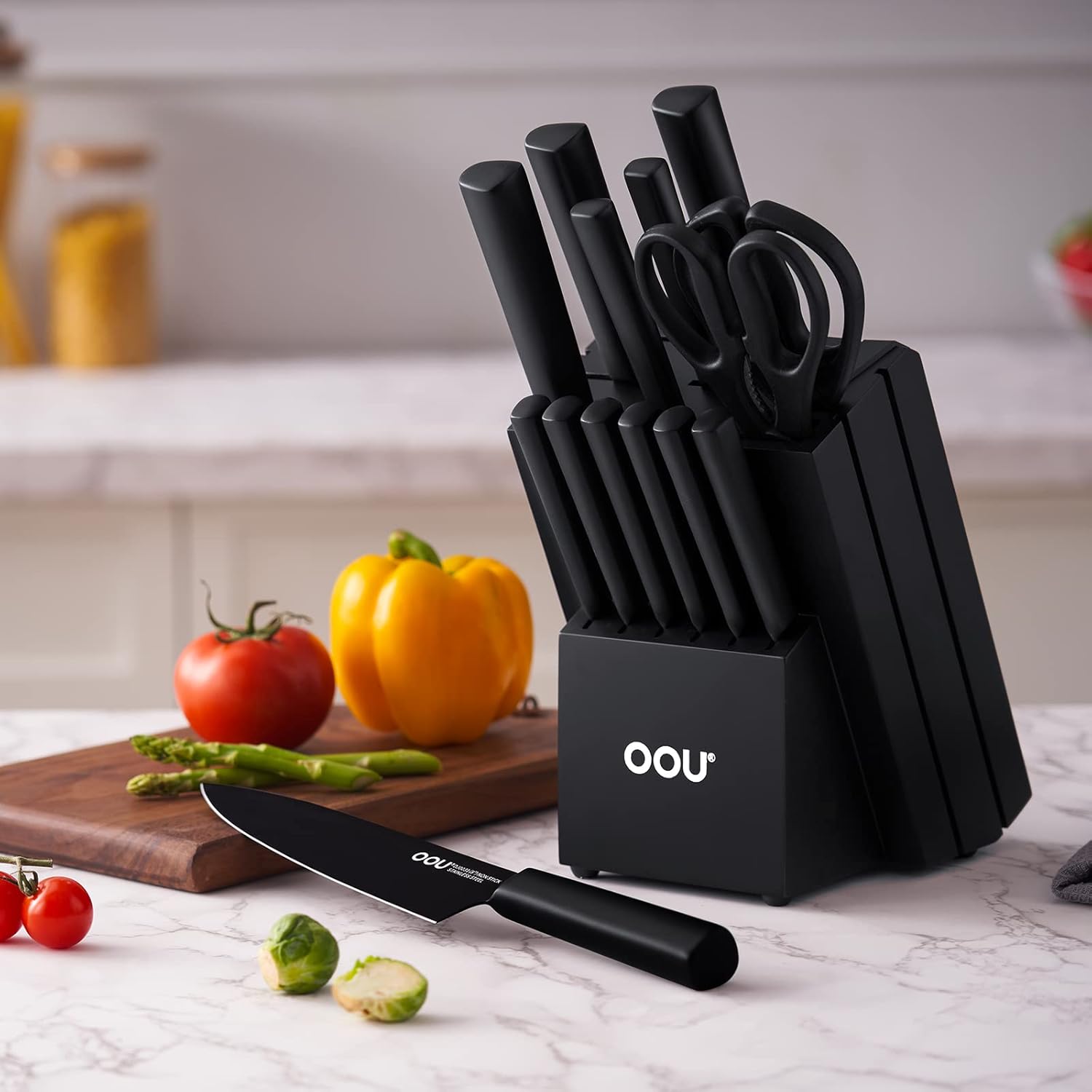 15-Piece Kitchen Knife Block Set