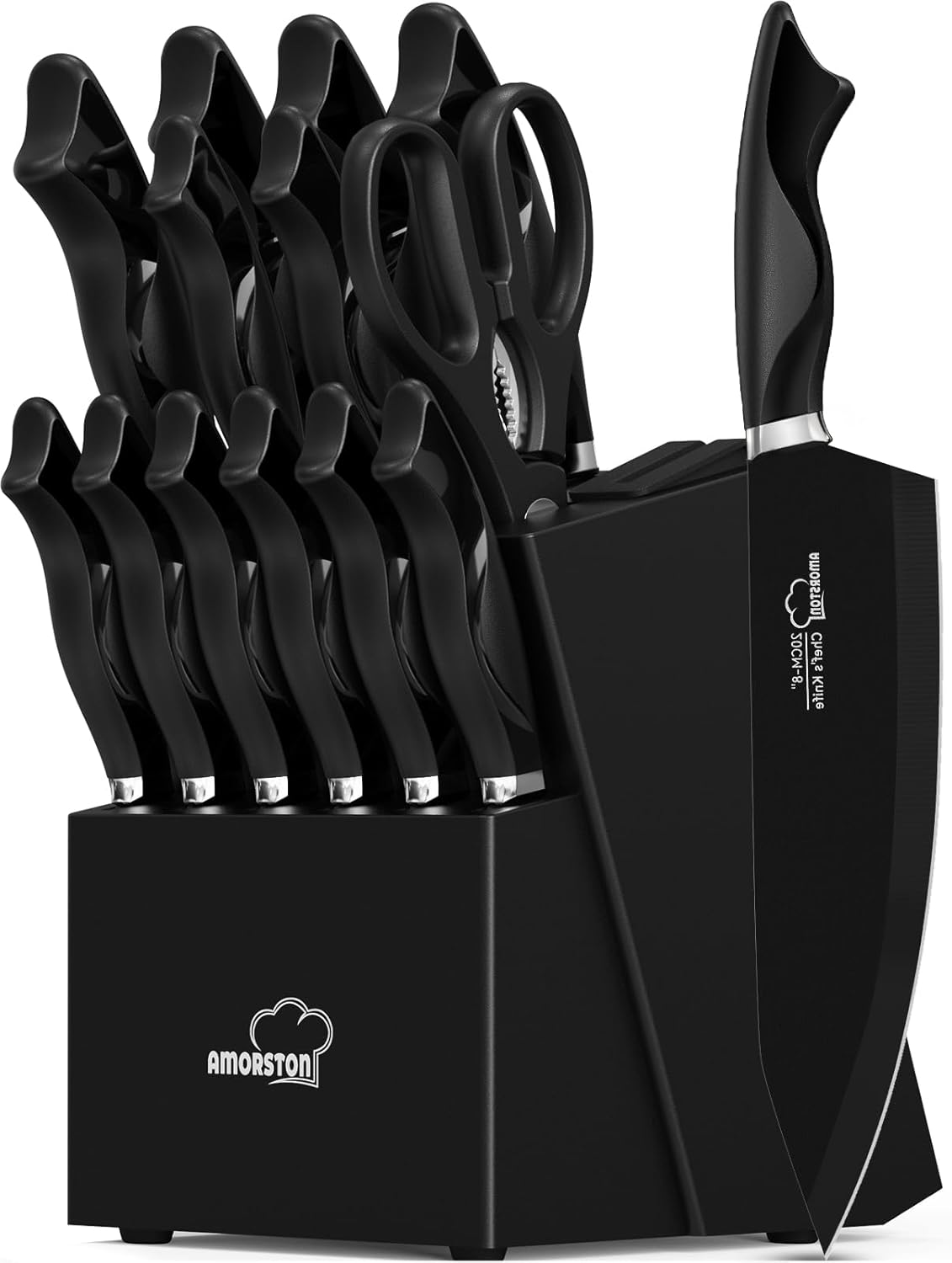 15-Piece Luxury knives set with built-in sharpener