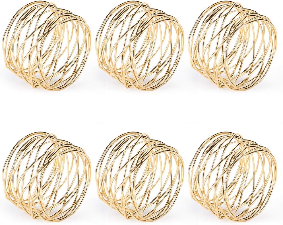 Accmor Metal Gold Napkin Rings Set of 6