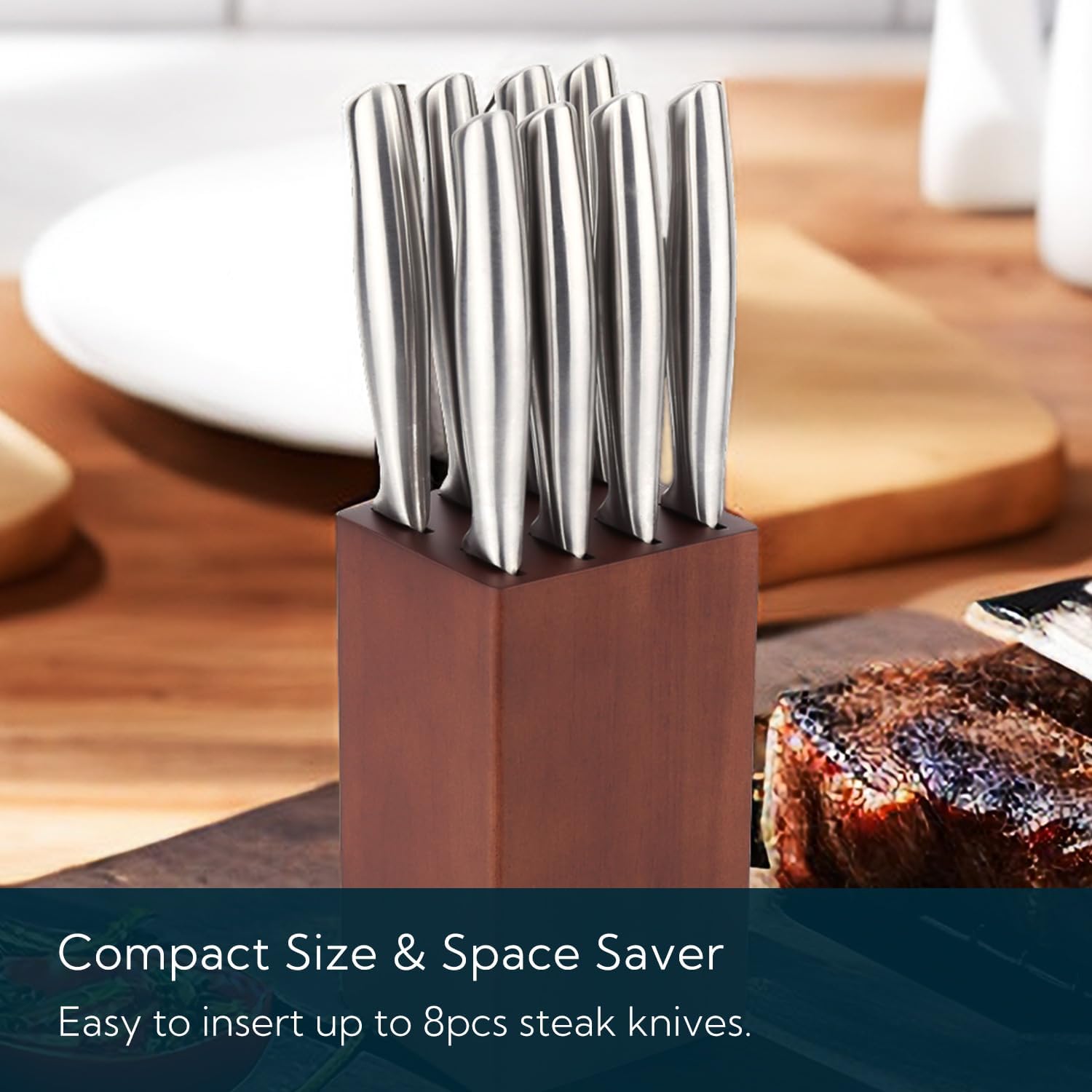 55-inch Steak Knife Block Holder - Protect Your Knives Compact Stylish Design