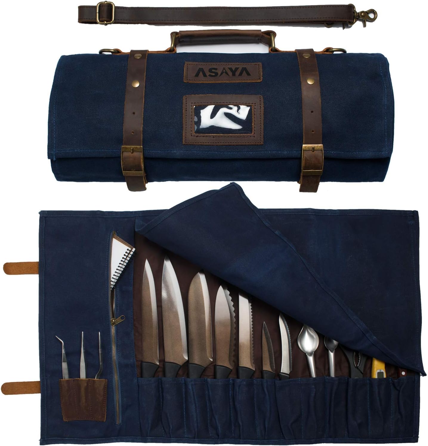 Asaya Waxed Canvas Knife Roll