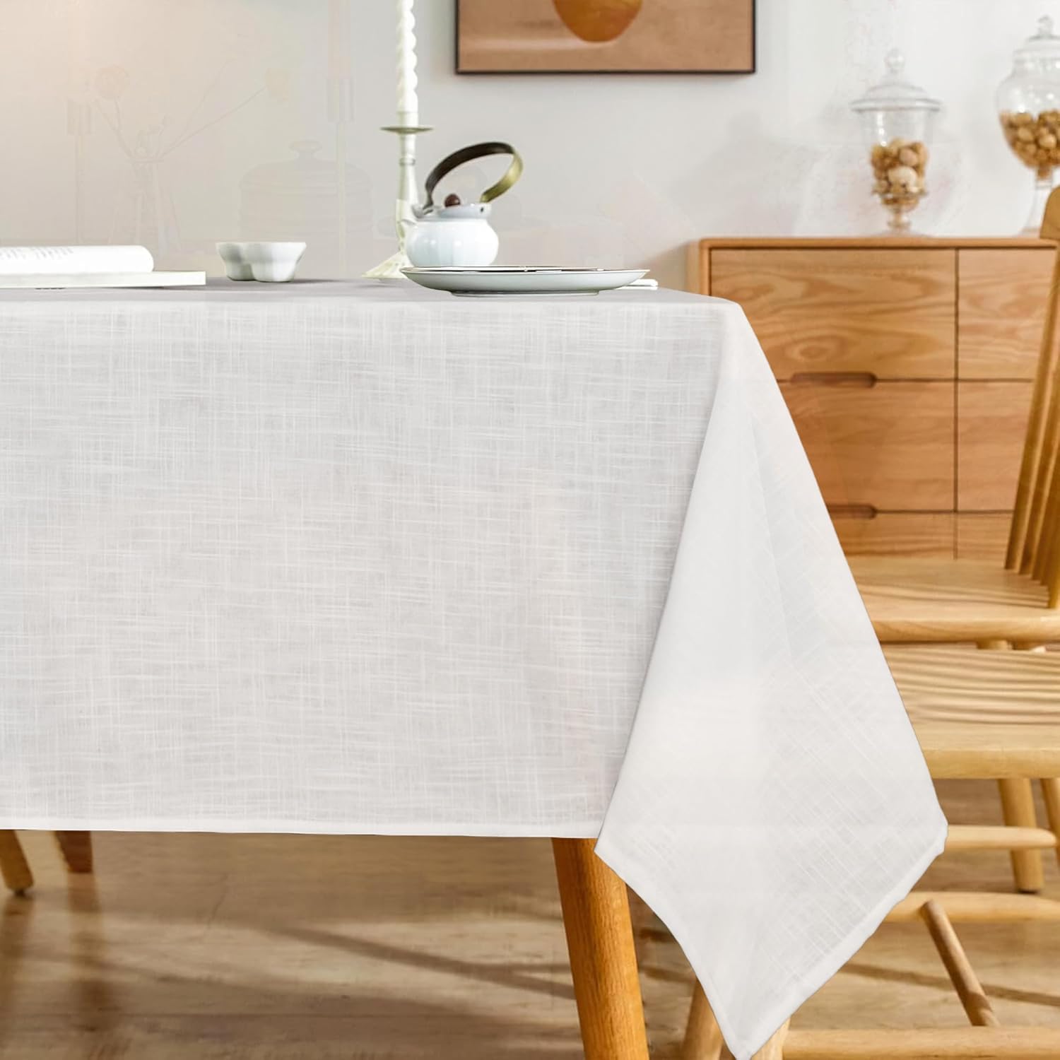 Linen Textured Rectangle Tablecloth 60x120 Inch