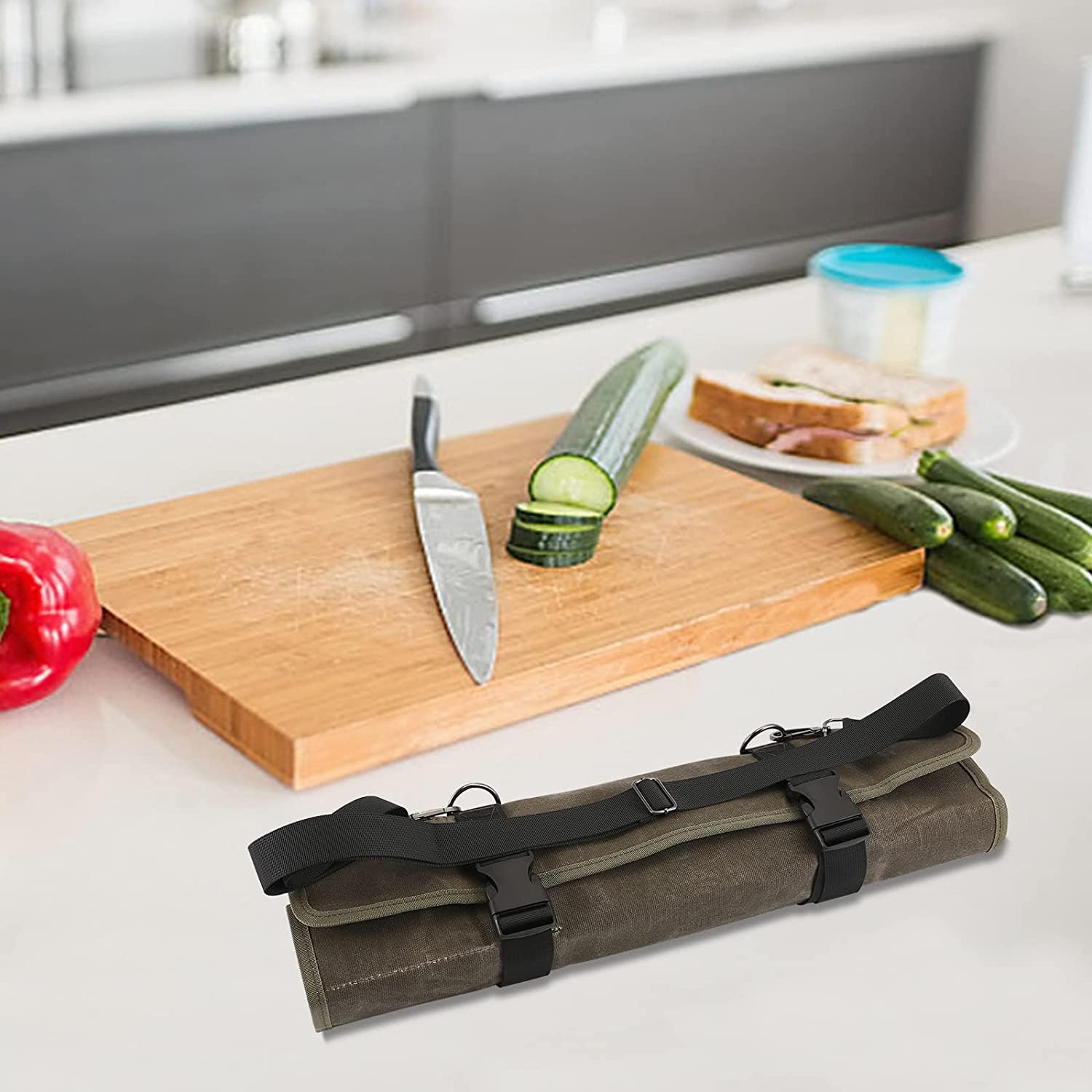 Hersent Chefs Knife Roll Bag Durable Functional Kitchen Tool