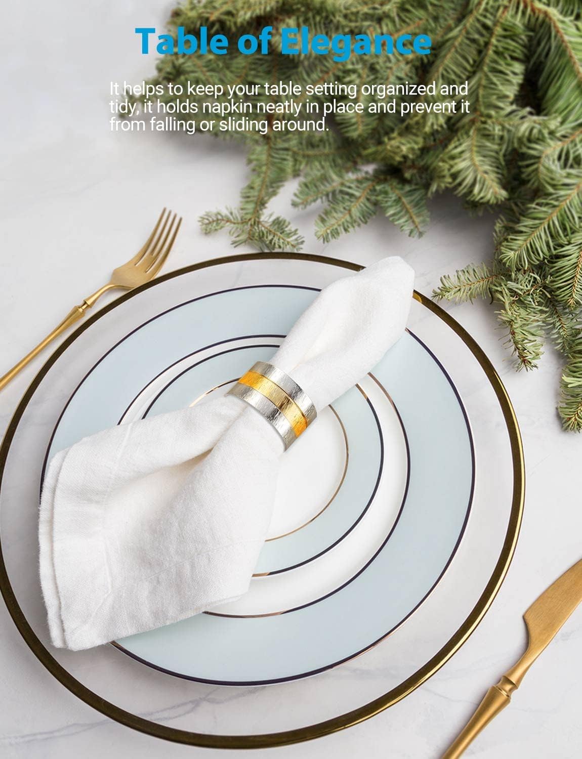 Dress Up Napkins with 2-Tone Napkin Rings from URWOOW