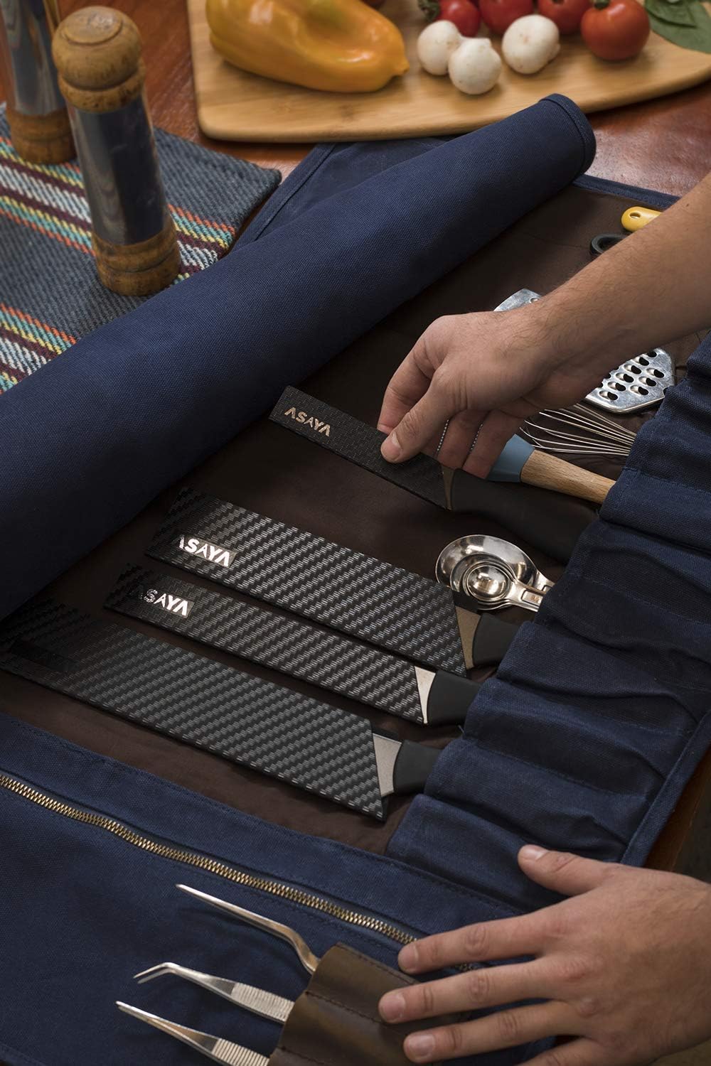 Asaya Waxed Canvas Knife Roll