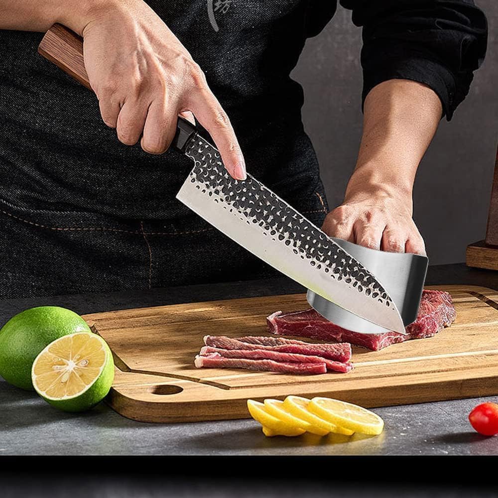 BINGONE 5 PCS Stainless Steel Finger Guard for Cutting Food