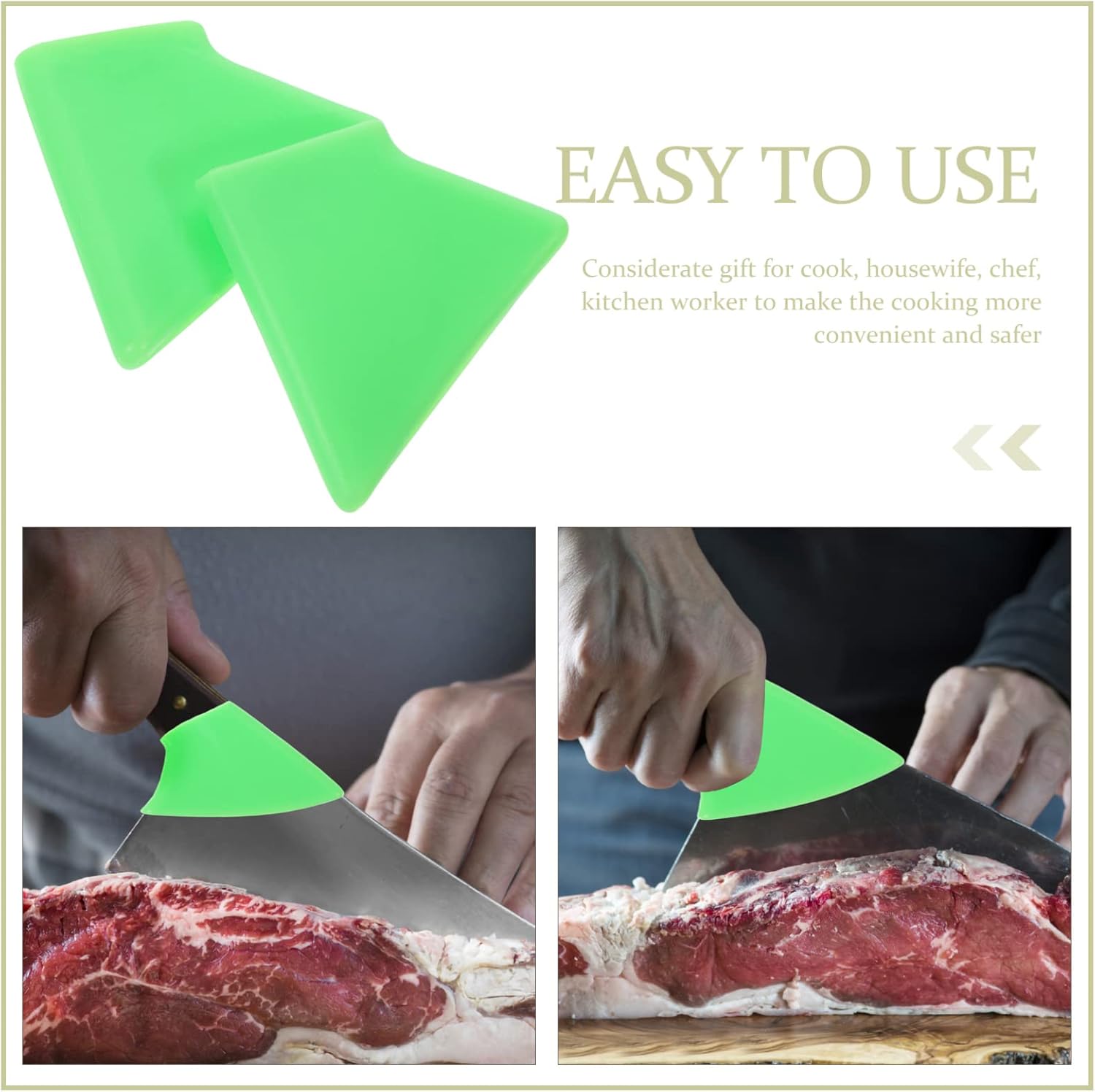 Callaron 2-Piece Kitchen Cut Protect Finger Guards Silicone Knives Universal Blade Covers