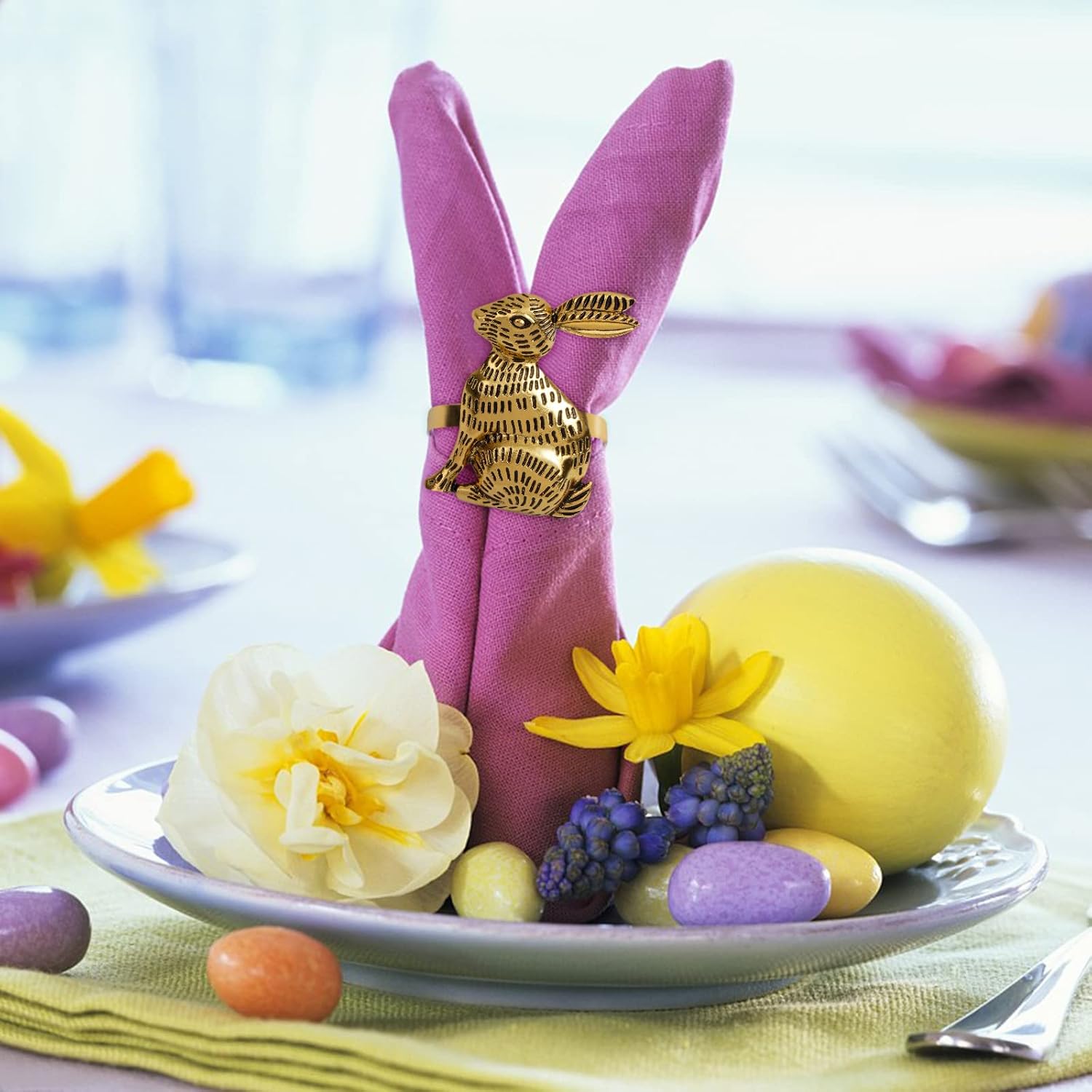 Easter Bunny Napkin Rings 6-Piece Set