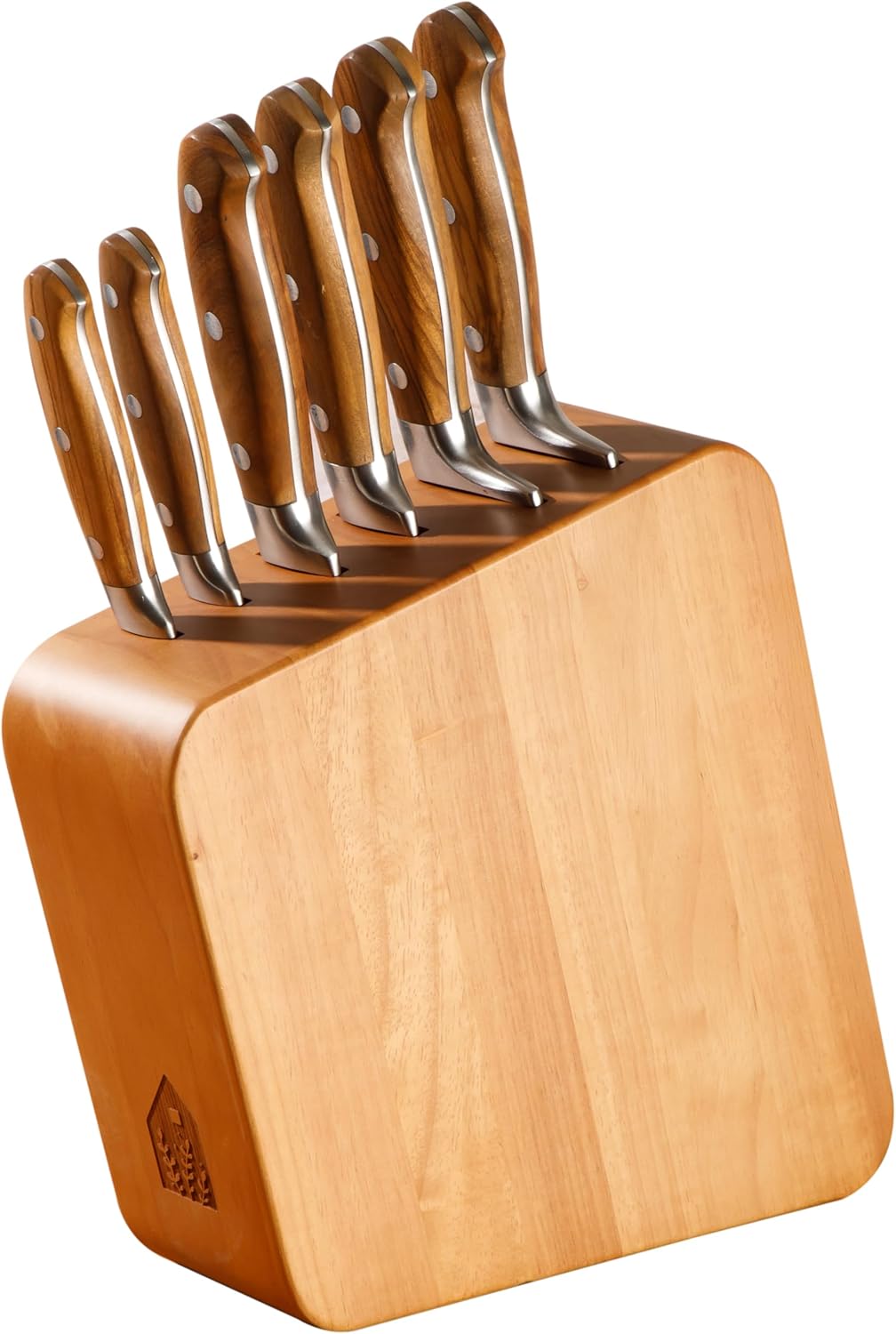 Bloomhouse Italian Olive Wooden Knife Block Set