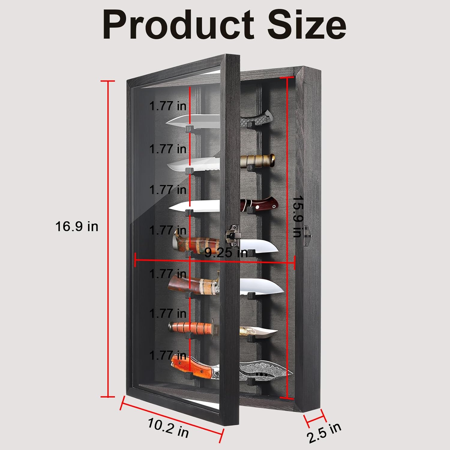 Triceratops Knife Display Case with Lockable Door 1