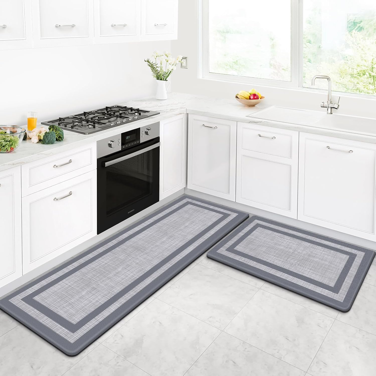 LuxStep Kitchen Mat Set - Durable Comfortable Kitchen Rugs for Home Office
