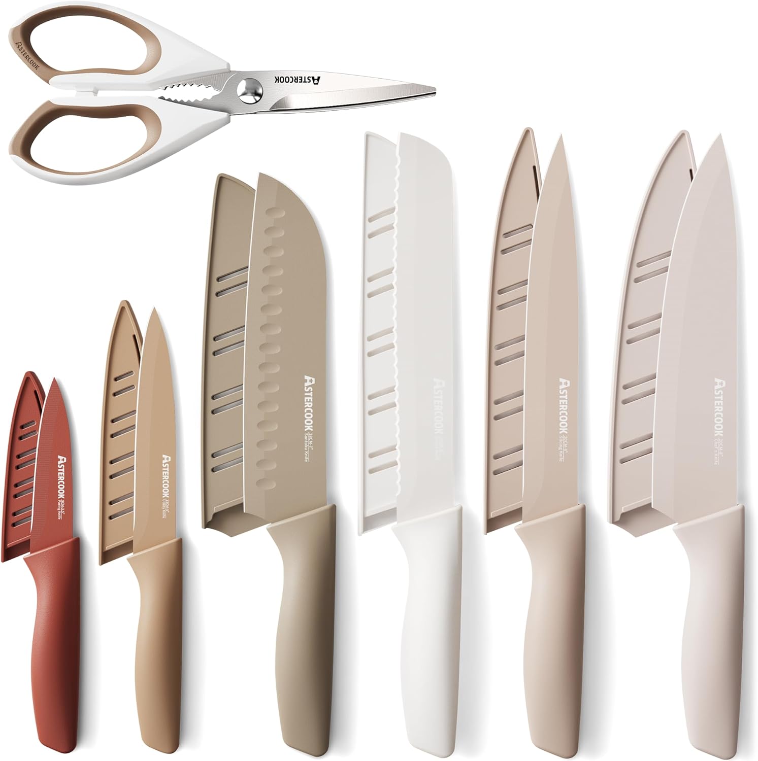 Astercook 13-Piece Knife Set with Anti-Rust Coating