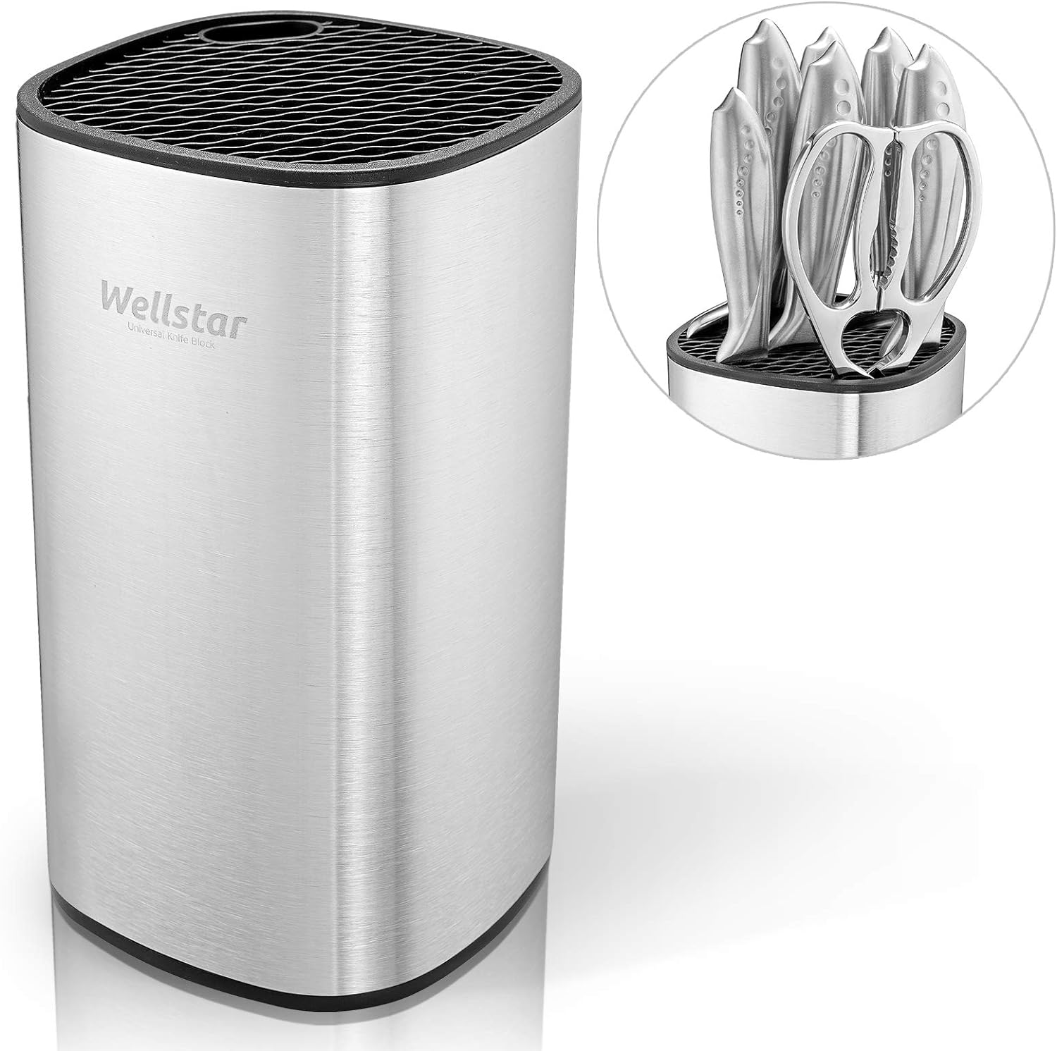 Universal Square Knive Holder Stainless Steel Doorstop Detachable Large Capacity
