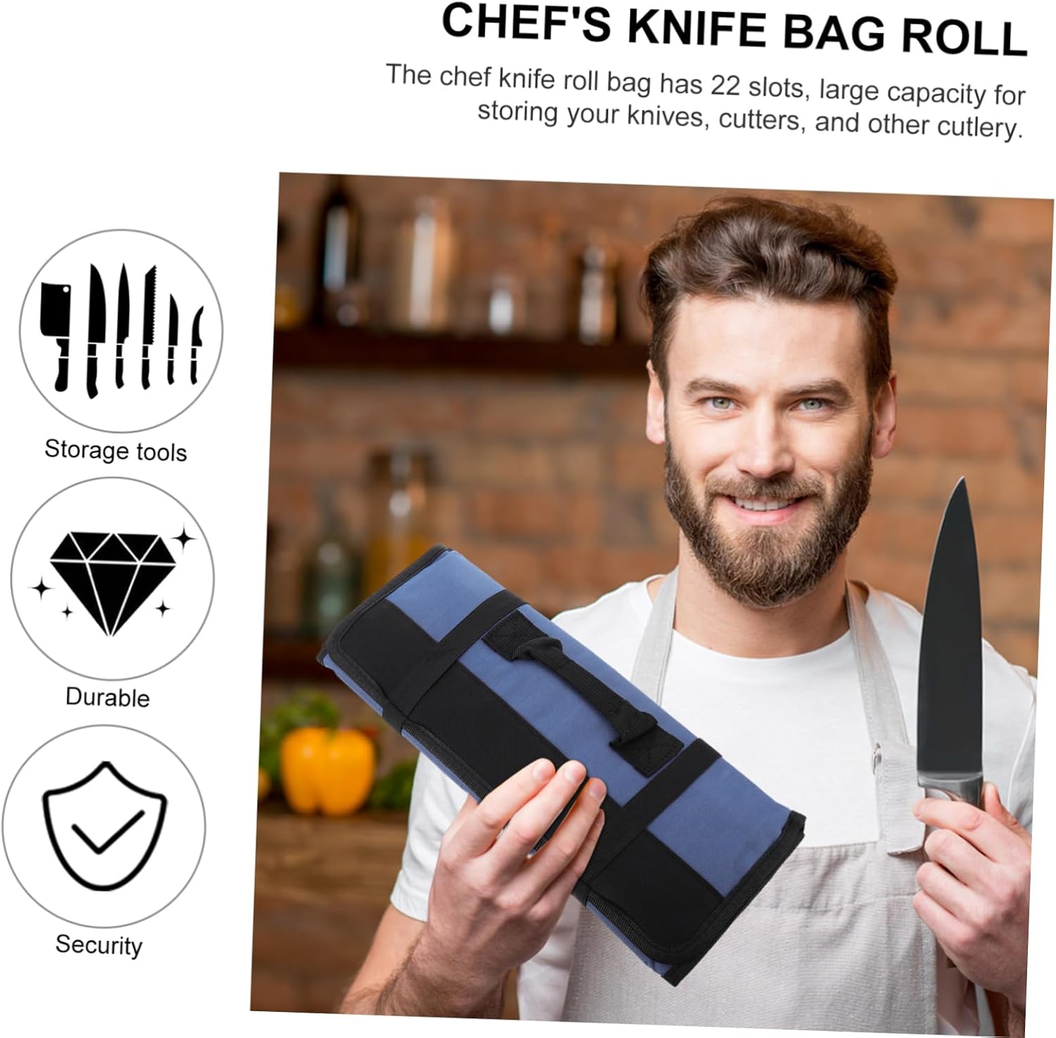 Alipis 22 Knive Roll Bag Portable Case