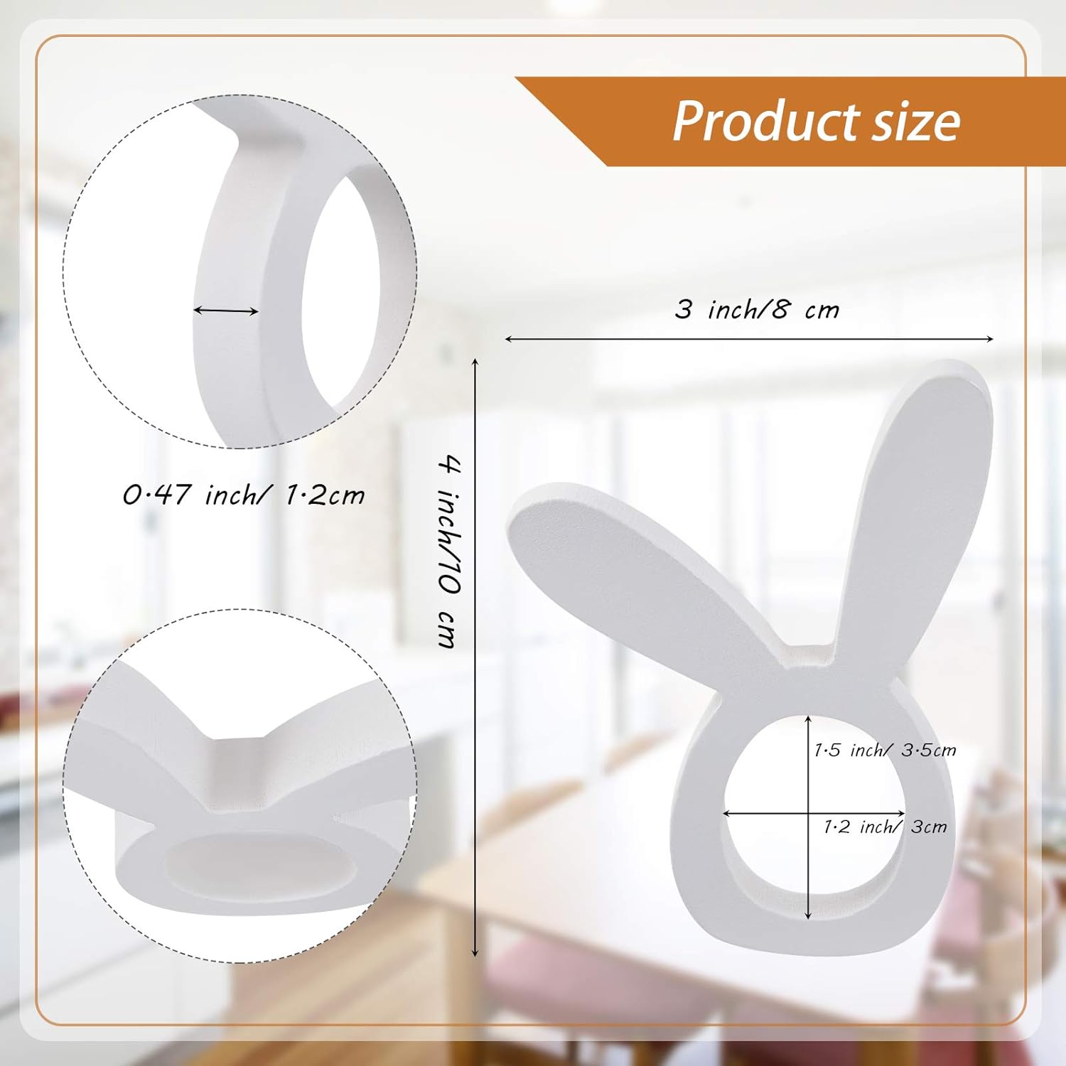 Easter Bunny Napkin Rings Set
