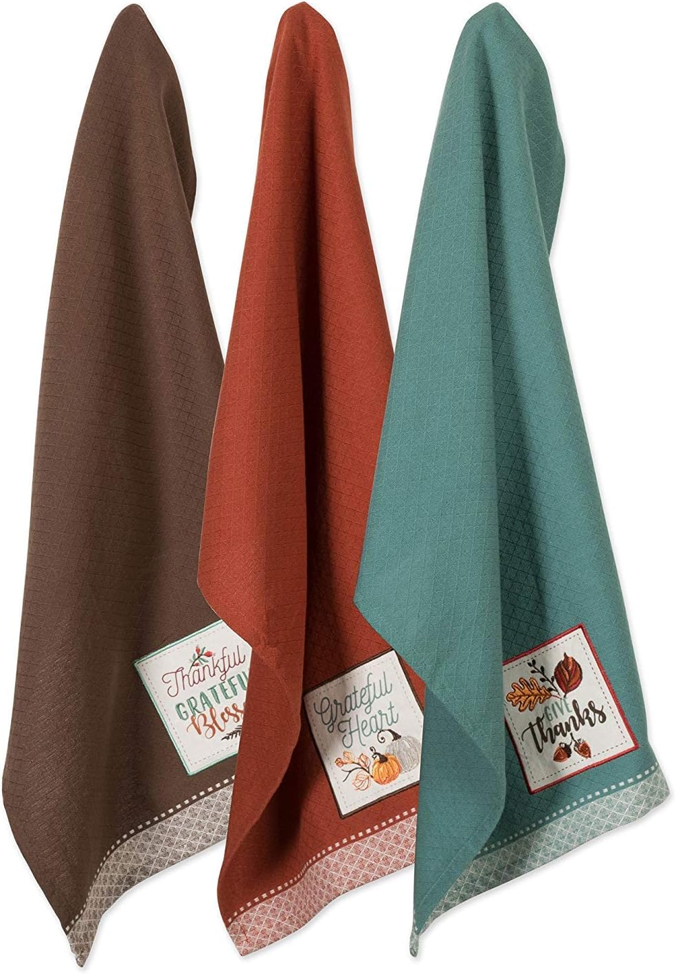 Grateful Thanksgiving Fall Kitchen Towels 18x28 Set
