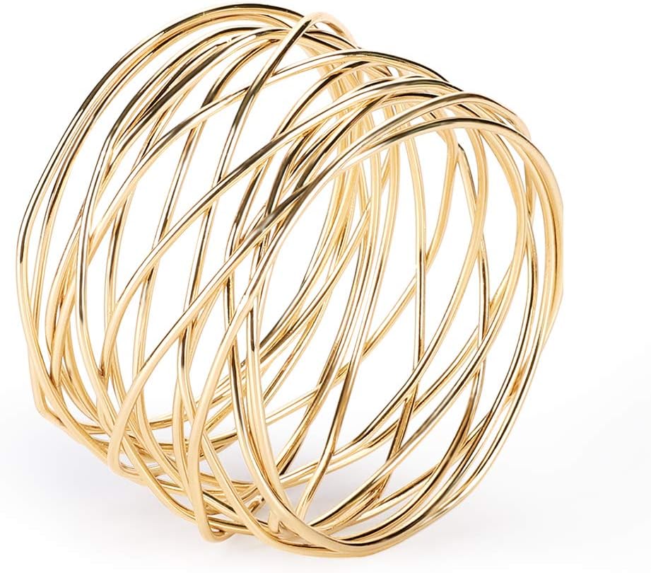 Accmor Metal Gold Napkin Rings Set of 6