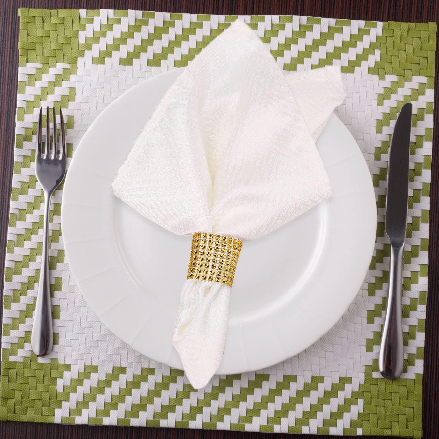 Bling Napkin Rings Set of 150 Rhinestone Gold Napkin Holder
